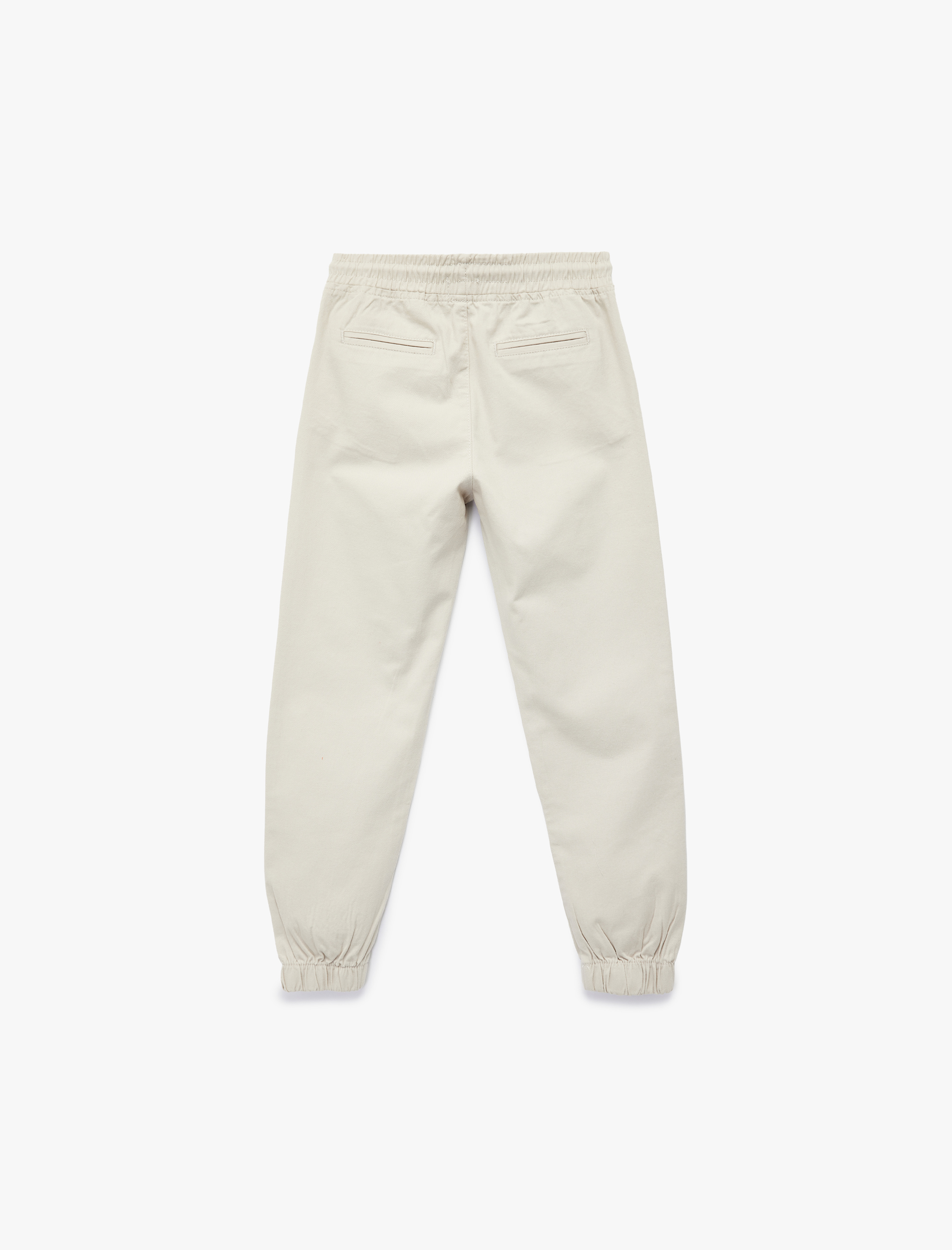  Erkek Çocuk Pamuklu Beli Bağcıklı Cepli Jogger Gabardin Pantolon