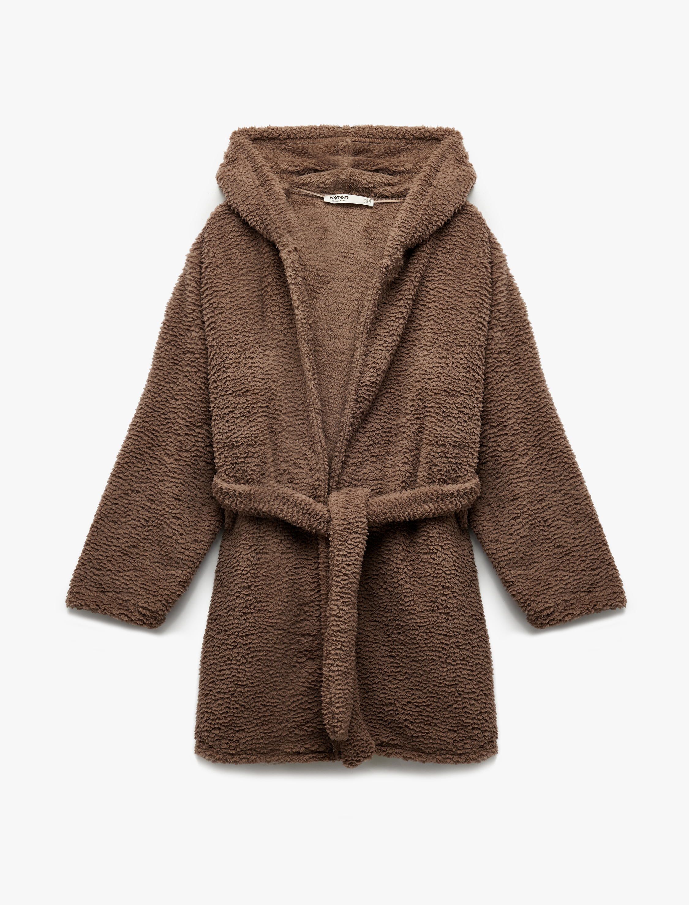   Rahat Kalıp Gizli Cep Detaylı Kapşonlu Polar Sabahlık