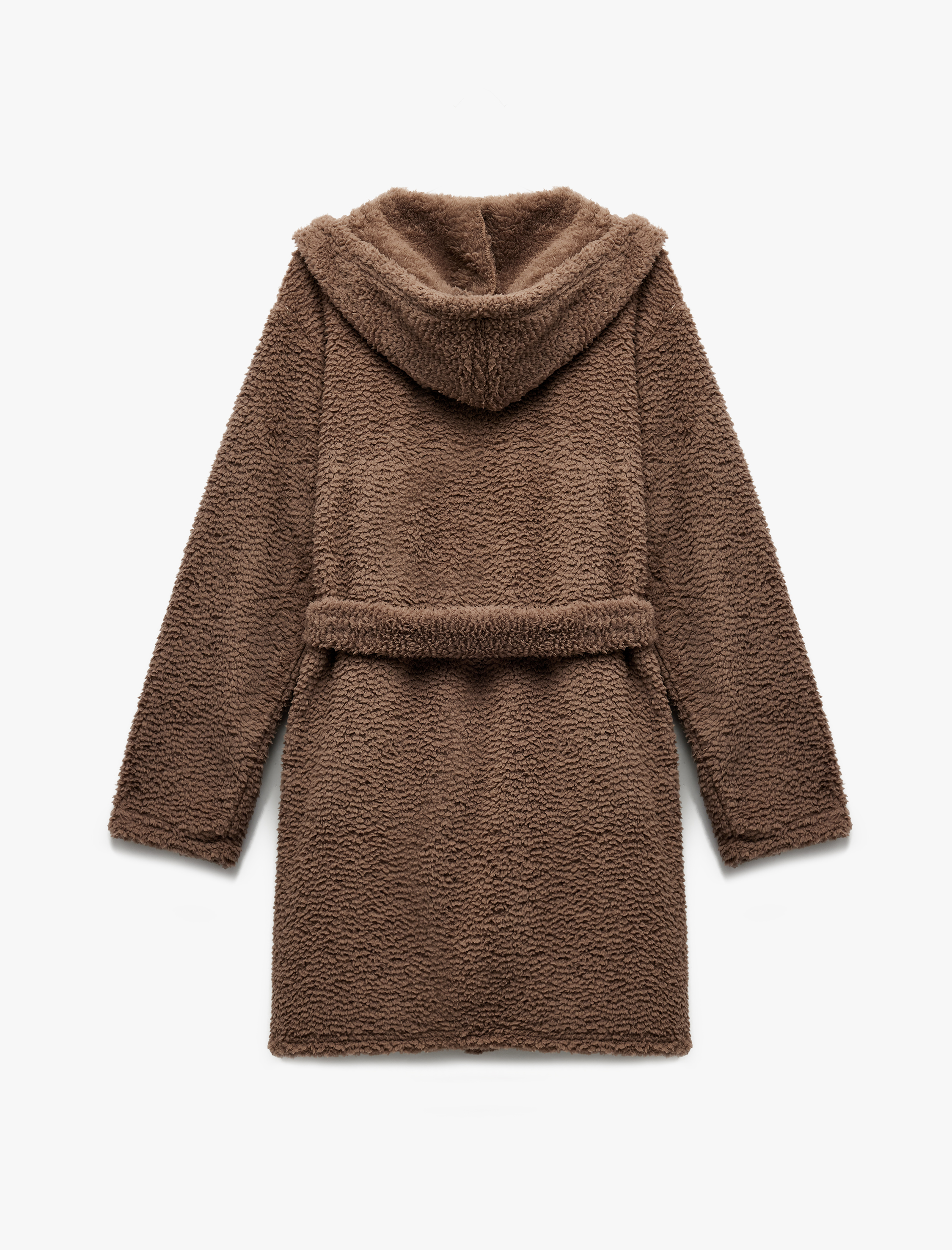   Rahat Kalıp Gizli Cep Detaylı Kapşonlu Polar Sabahlık