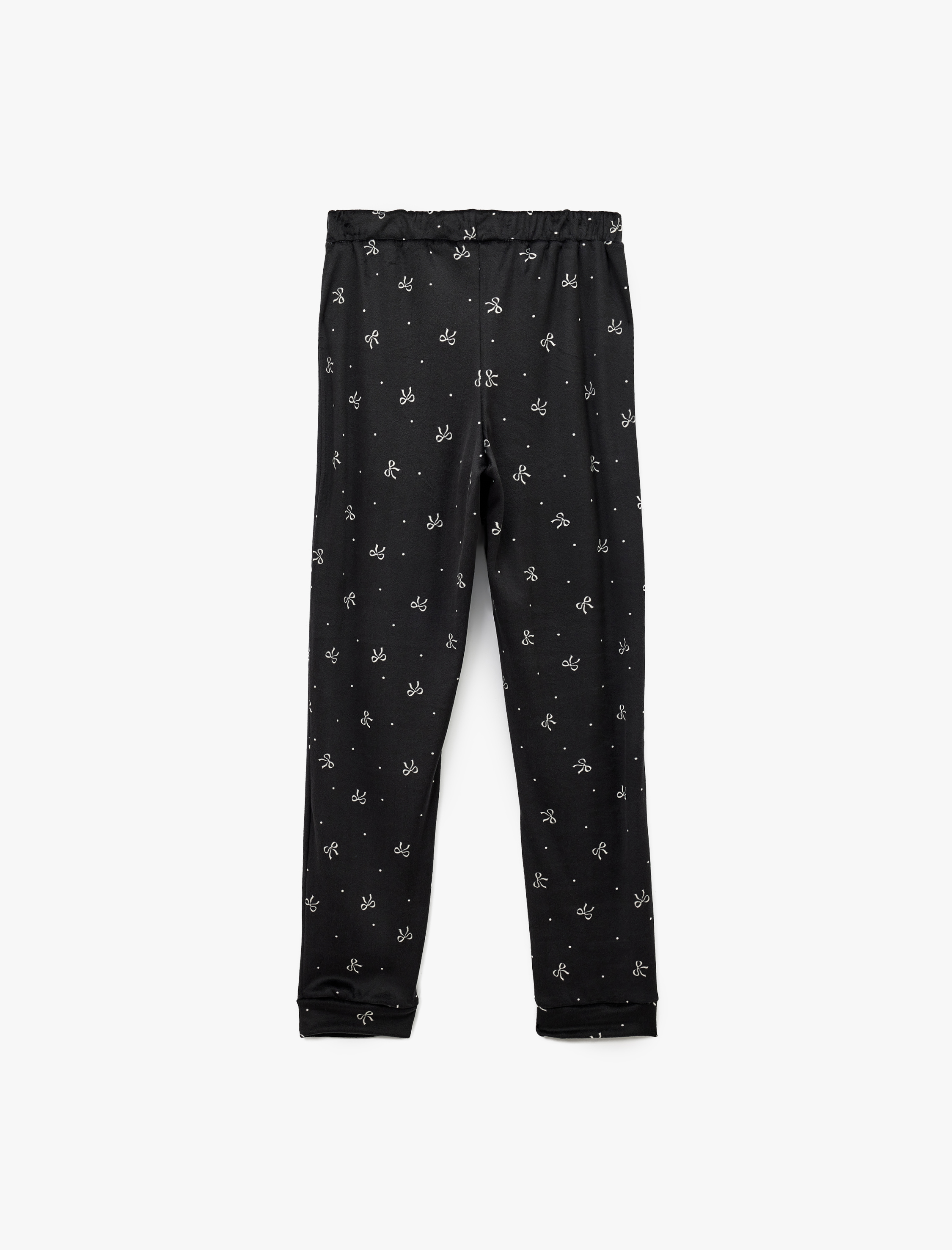   Beli Lastikli Rahat Kalıp Fiyonk Baskılı Pijama Altı