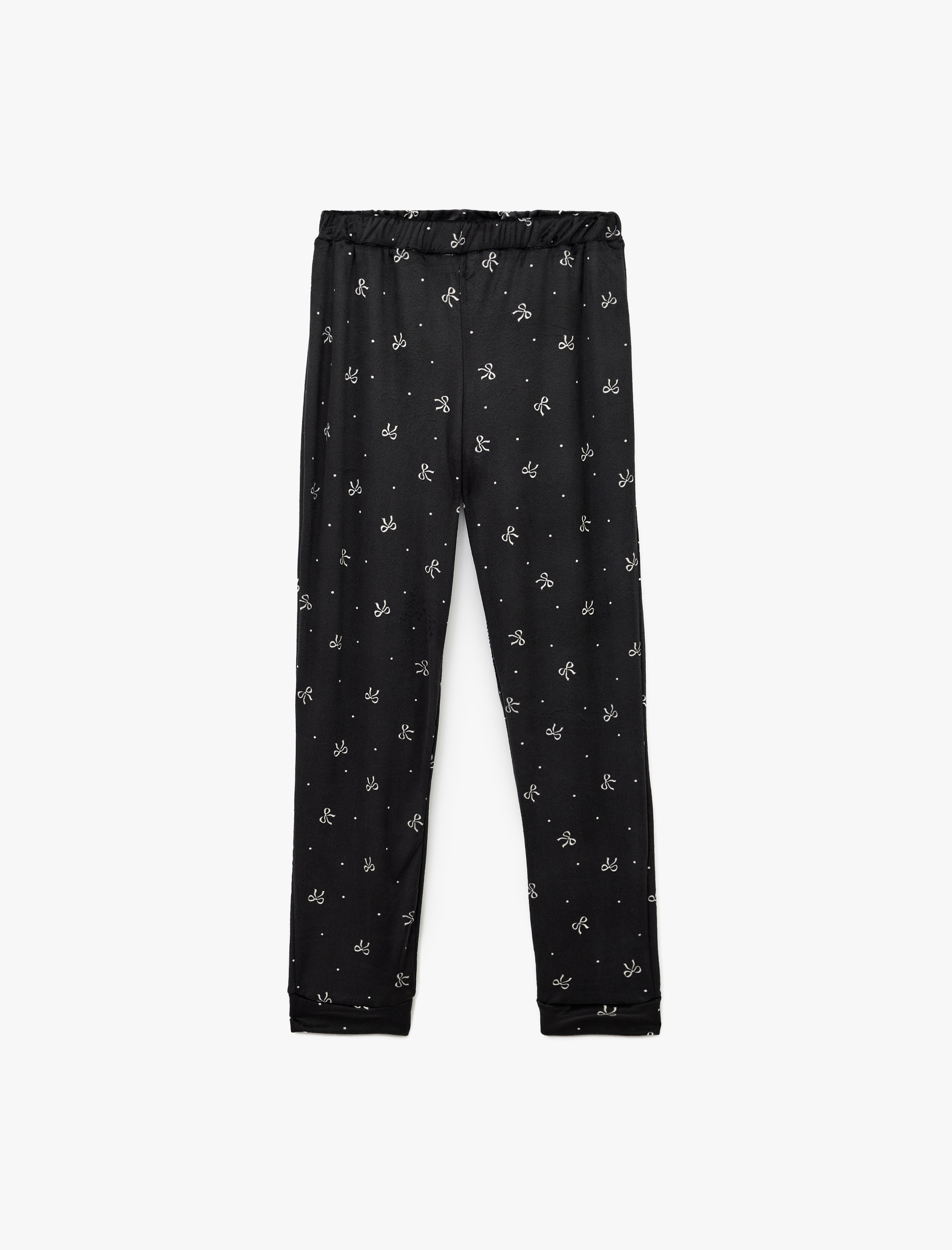   Beli Lastikli Rahat Kalıp Fiyonk Baskılı Pijama Altı