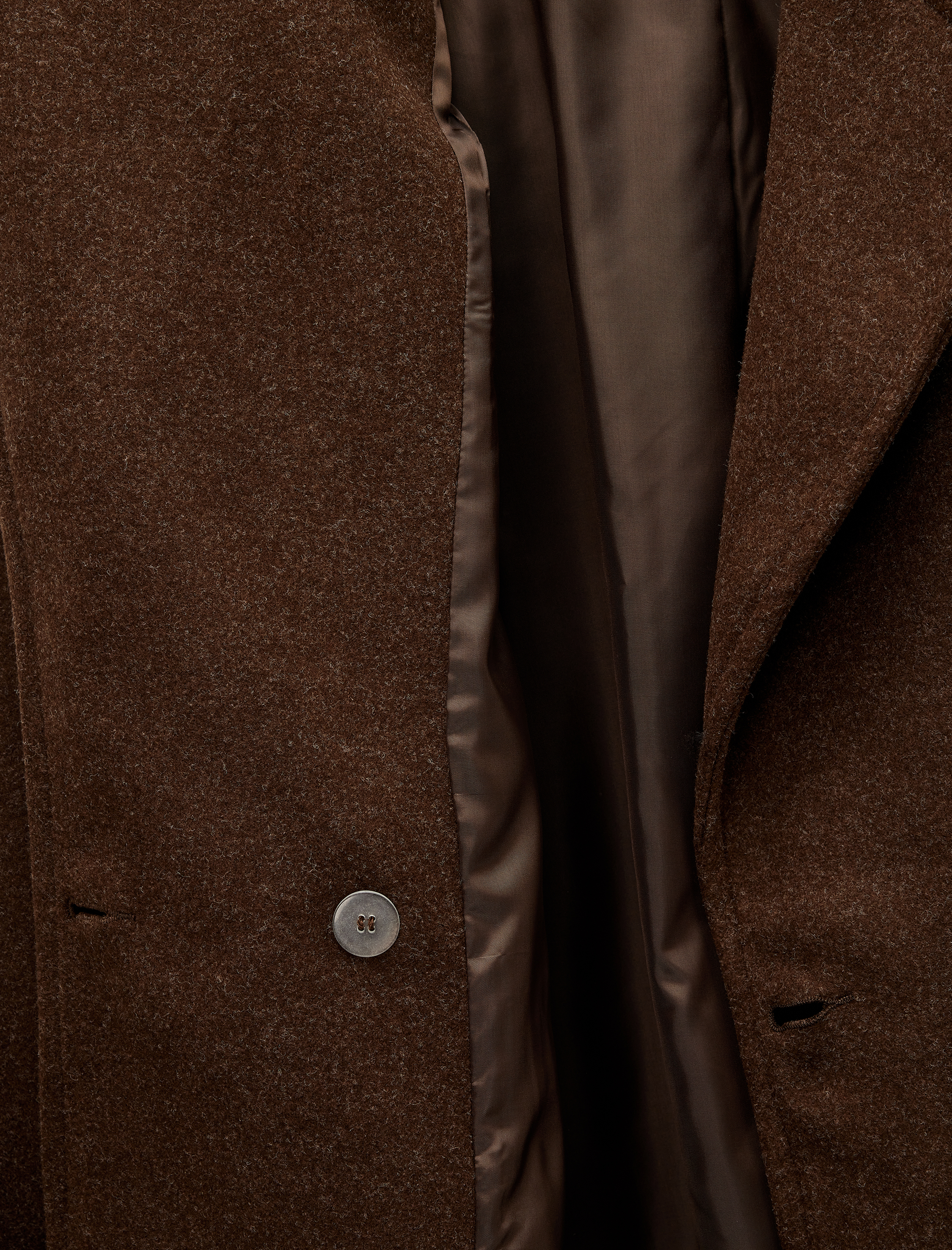   Uzun Kaşe Kaban Kruvaze Uzun Kollu Düğmeli Cepli