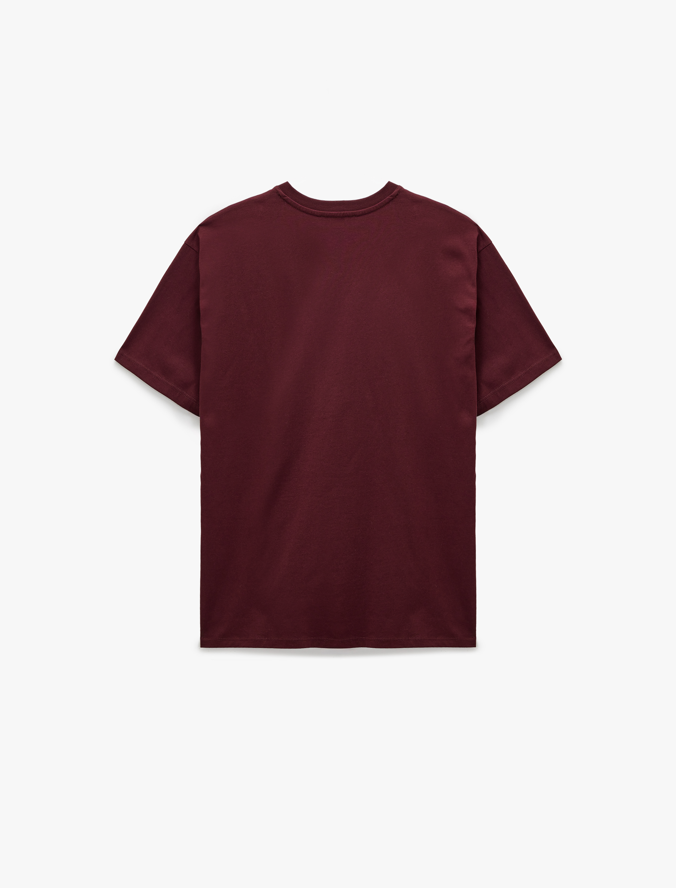   Ayıcık Nakışlı Kısa Kollu Bisiklet Yaka Pamuklu Oversize Tişört