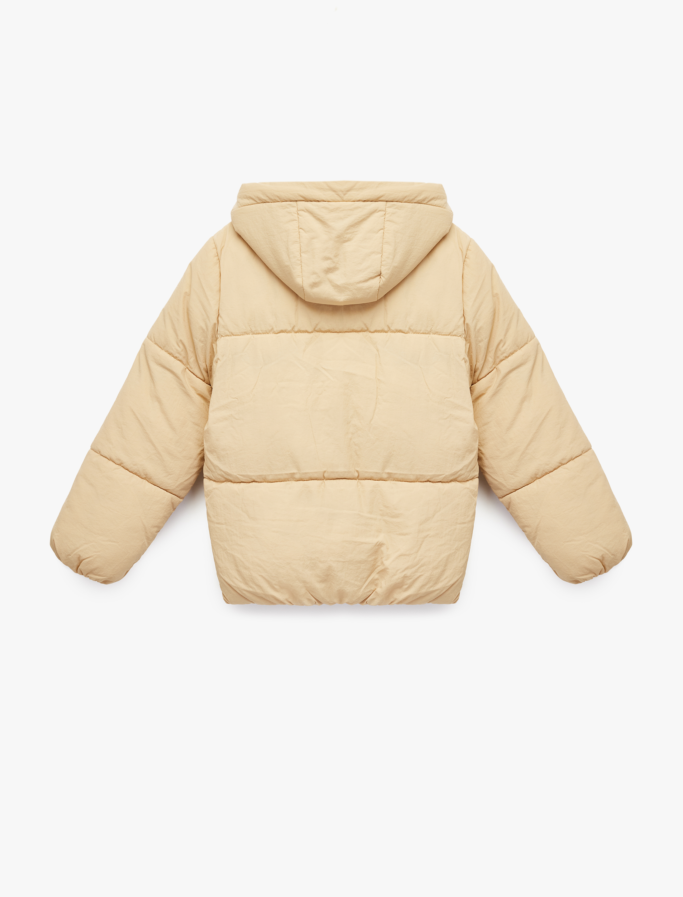  Kız Çocuk Uzun Kollu Kapşonlu Şişme Mont