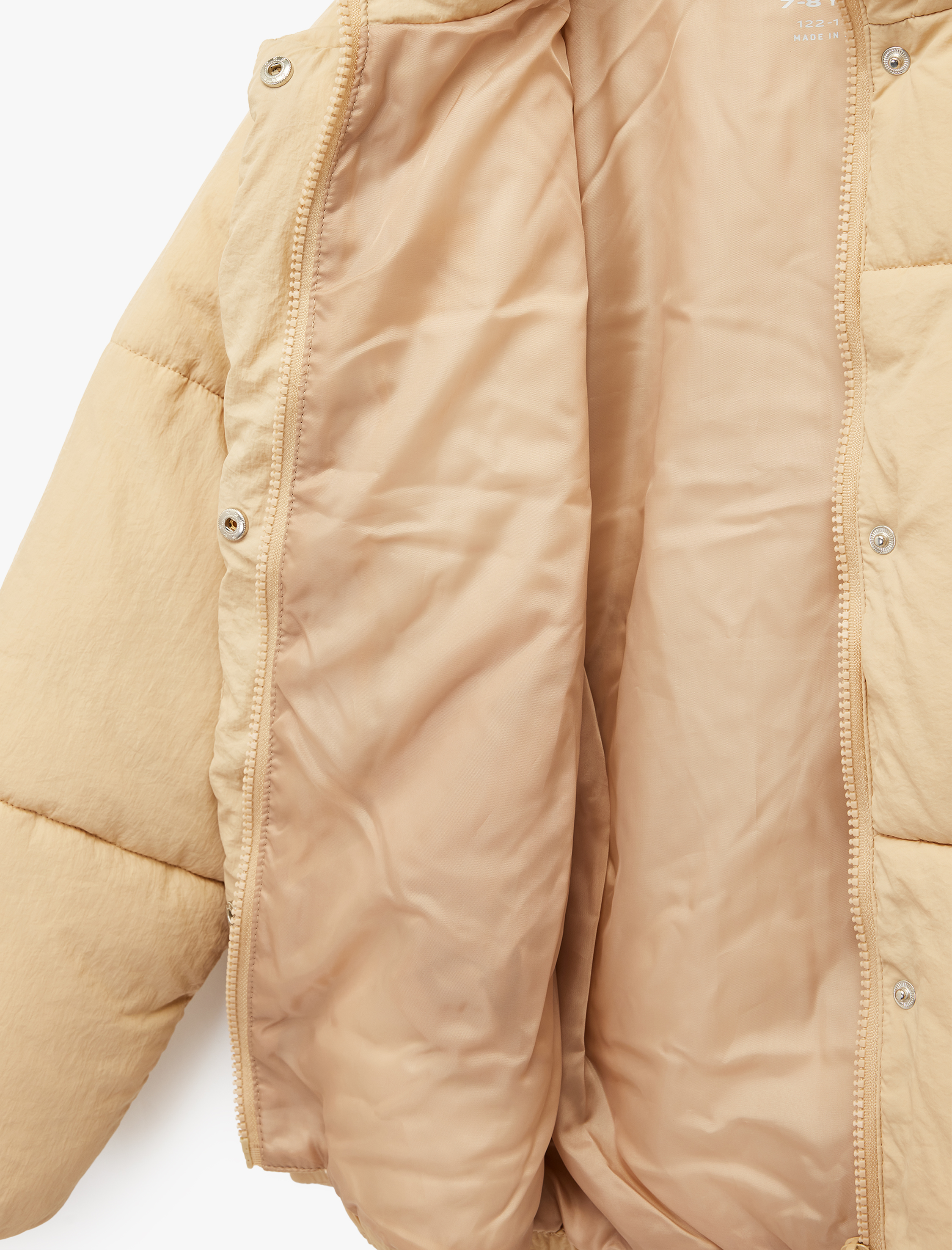  Kız Çocuk Uzun Kollu Kapşonlu Şişme Mont