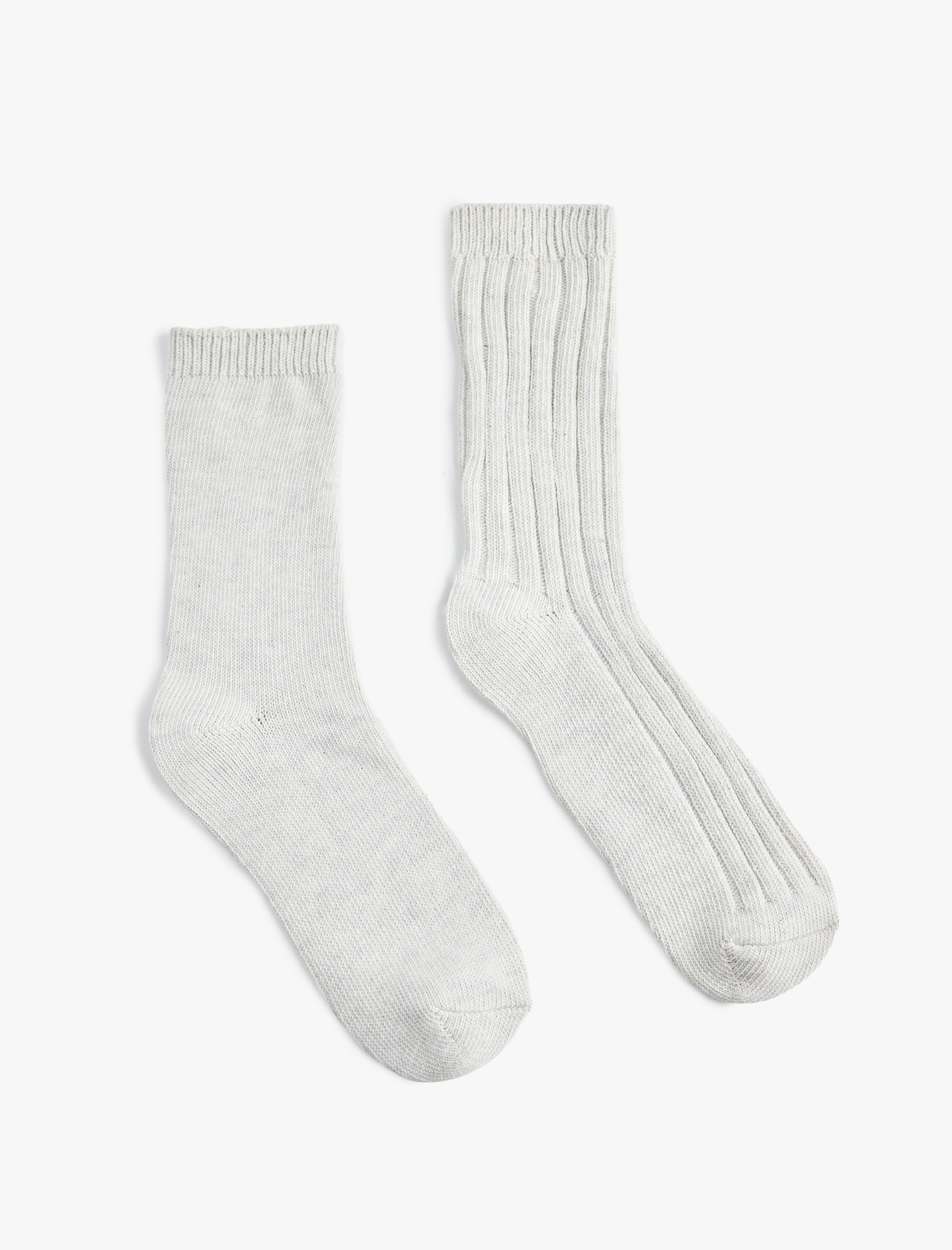  Kadın 2'li Dokulu Kalın Soket Çorap Seti
