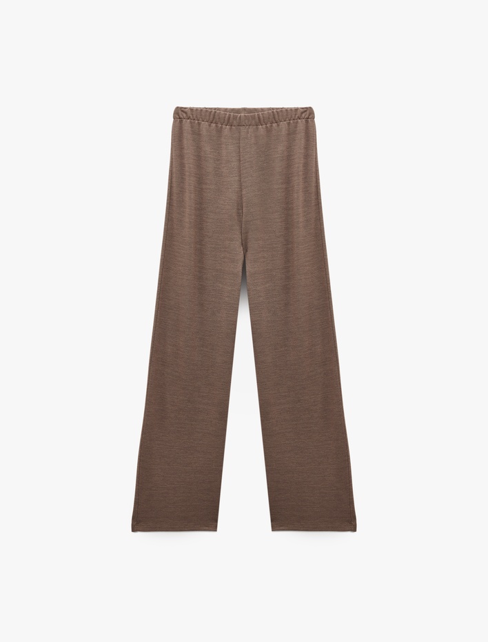  Viskon Karışımlı Rahat Kalıp Beli Lastikli Pijama Altı