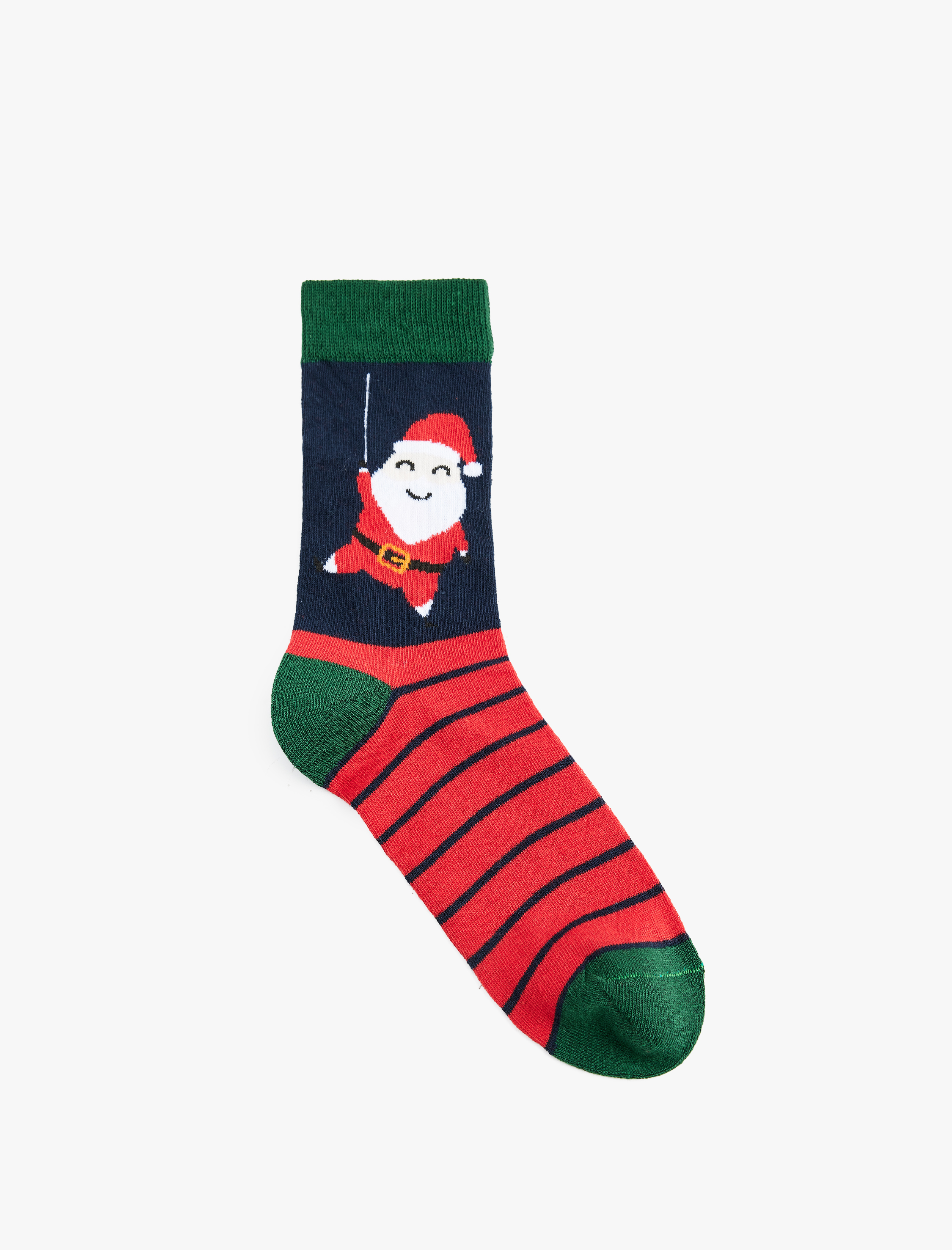  Erkek Noel Baba Baskılı Pamuklu Soket Çorap