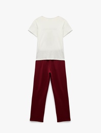 Baskılı Pamuklu 2'i Pijama Takımı