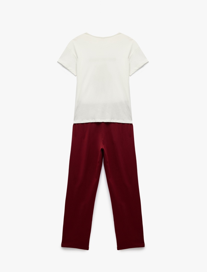  Baskılı Pamuklu 2'i Pijama Takımı