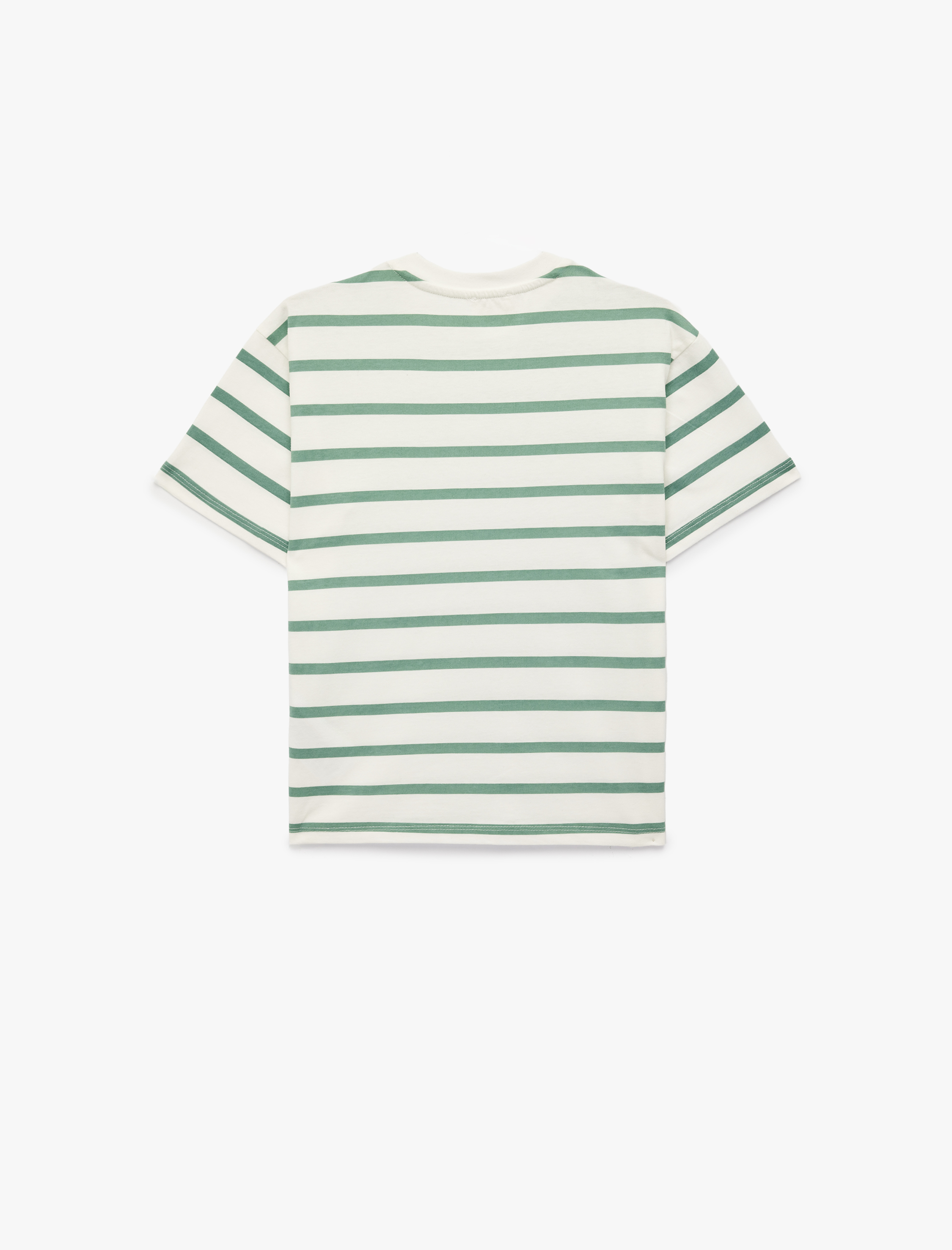  Erkek Çocuk Kısa Kollu Bisiklet Yaka Pamuklu Çizgili Tişört