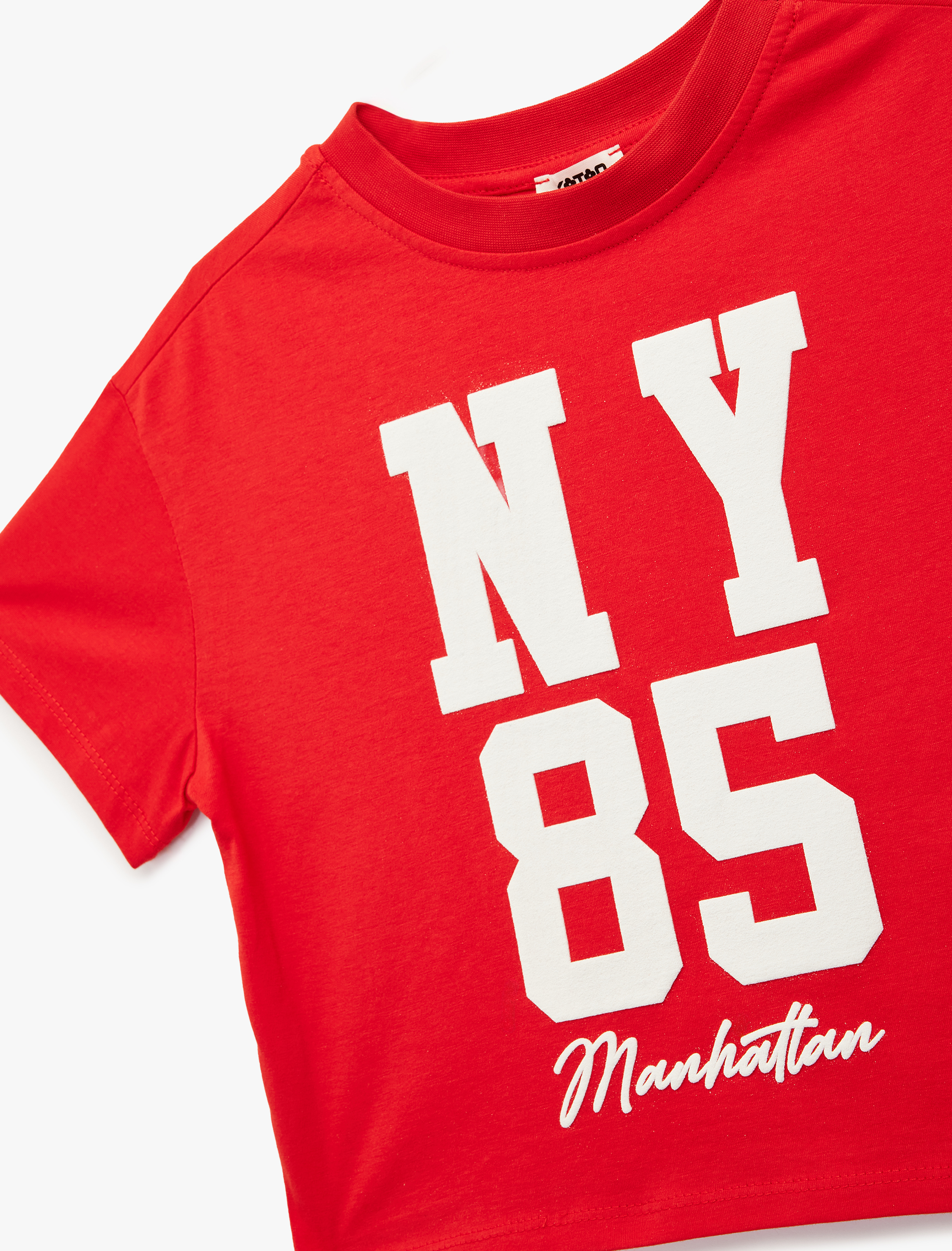  Kız Çocuk Kısa Kollu Bisiklet Yaka Pamuklu Baskılı Tişört