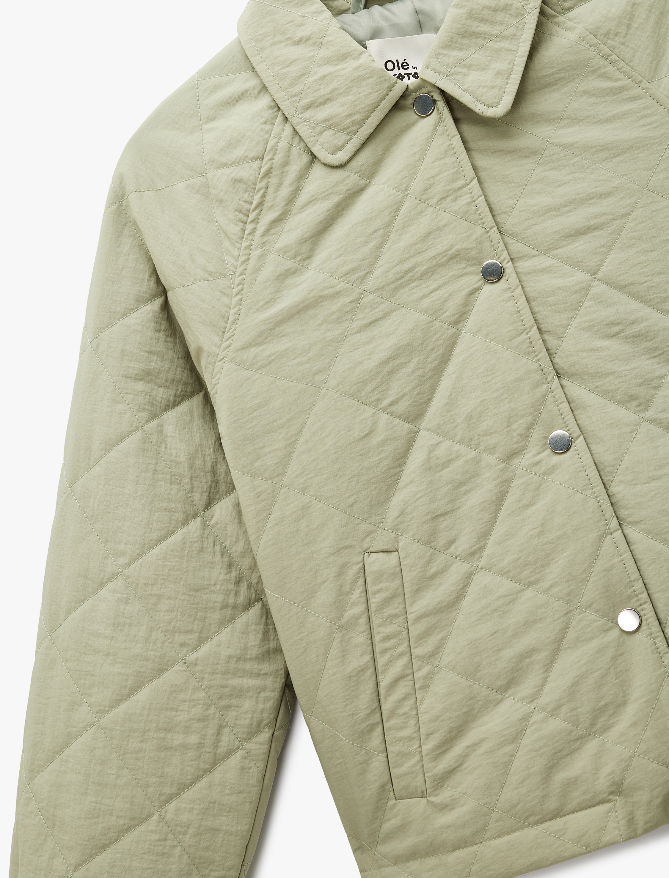   Klasik Yaka Çıtçıt Düğmeli Cepli Oversize Kapitone Ceket