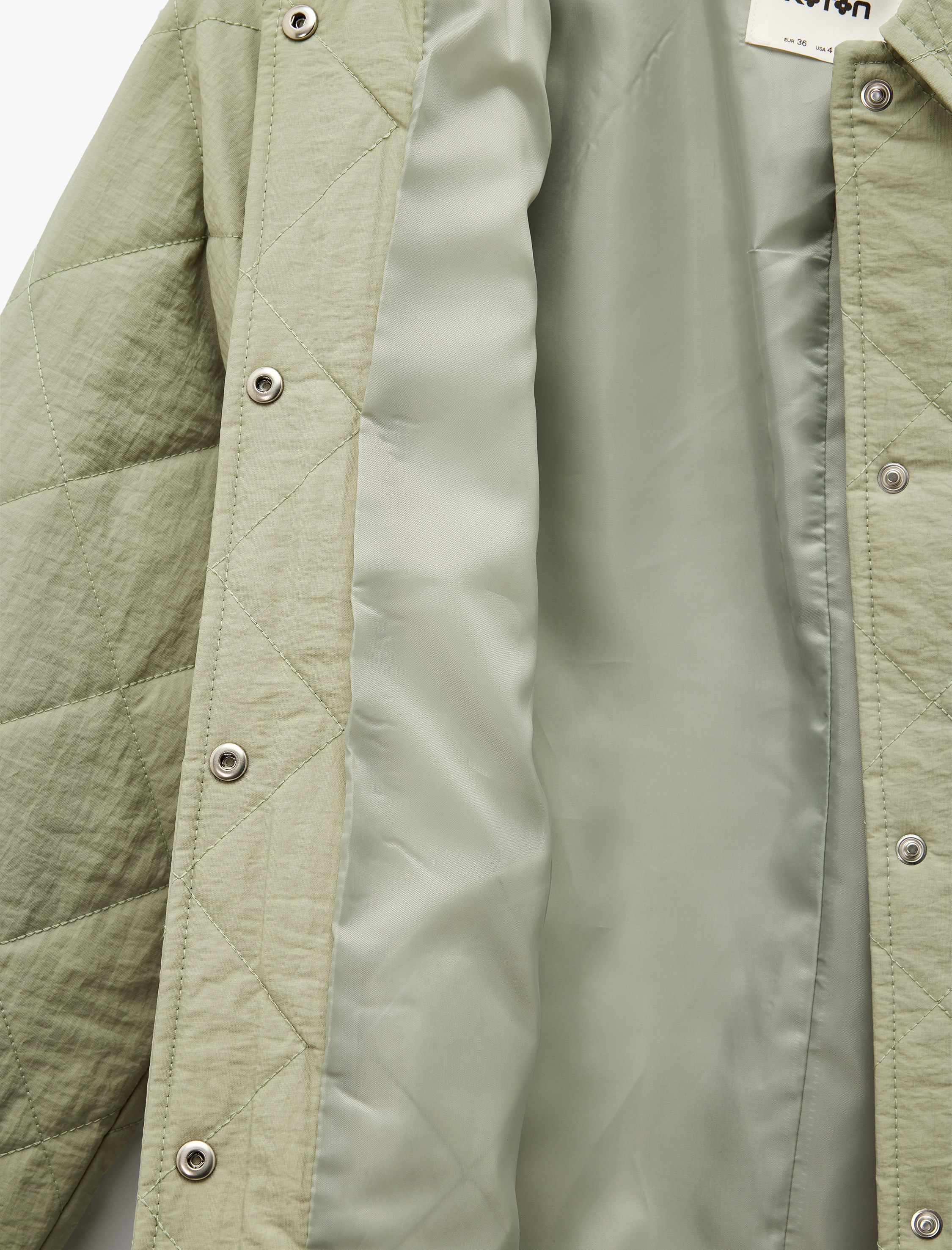   Klasik Yaka Çıtçıt Düğmeli Cepli Oversize Kapitone Ceket