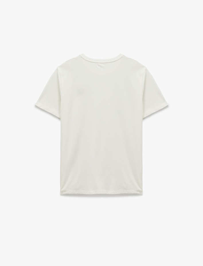  Cep Detaylı Kısa Kollu Bisiklet Yaka Pamuklu Kedi Nakışlı Oversize Tişört