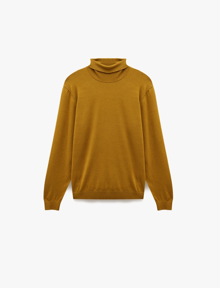  Uzun Kollu Viskon Karışımlı Balıkçı Yaka Triko Kazak