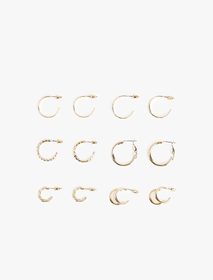 Kadın 6'lı Çelik Küpe Seti