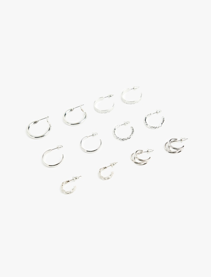 Kadın 6'lı Çelik Küpe Seti