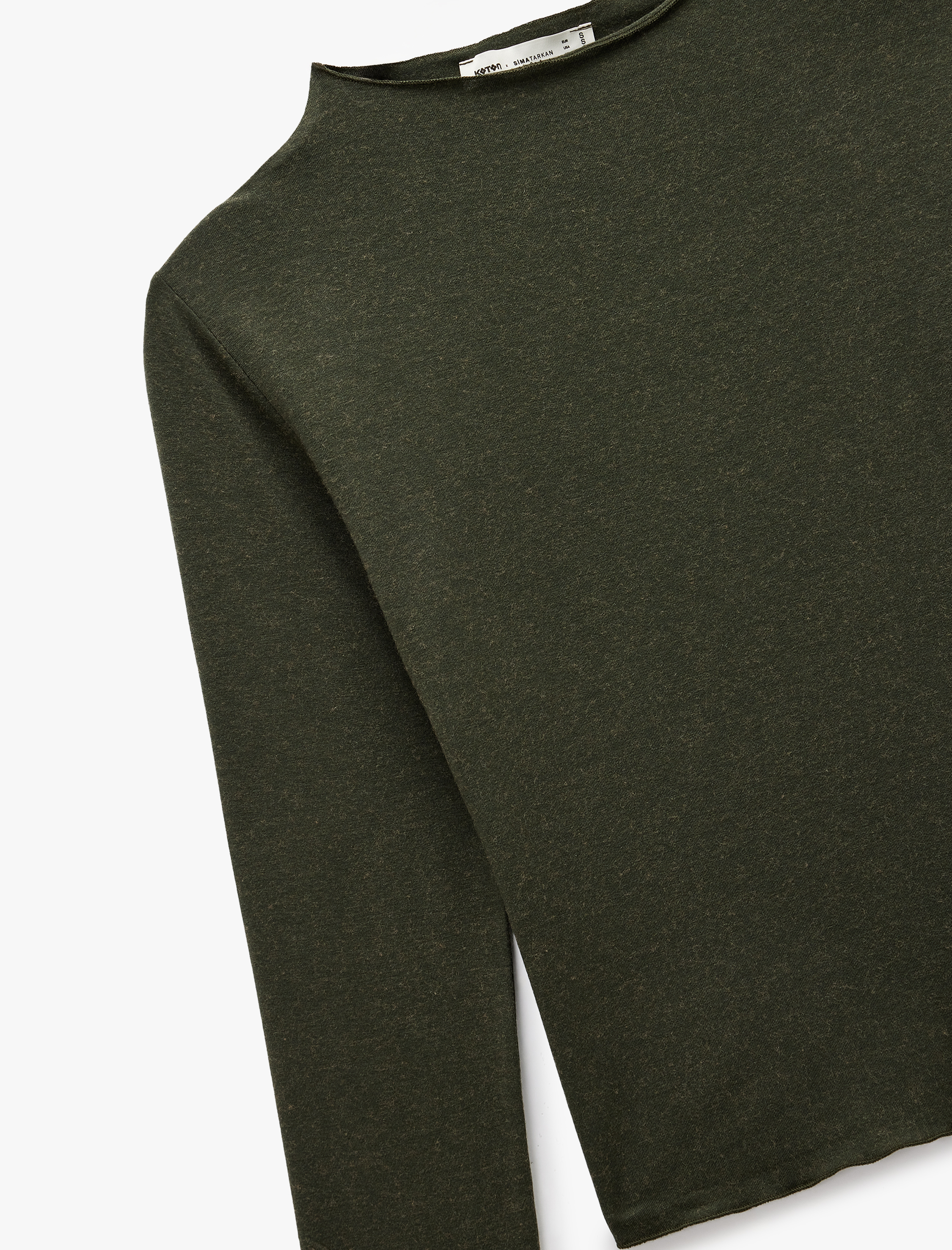   Koton X Sima Tarkan - Koyun Yünü Karışımlı Uzun Kollu Hafif Dik Yaka Bluz