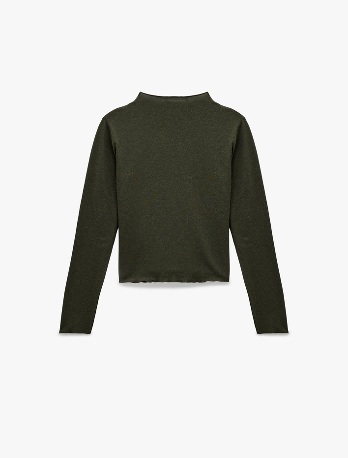  Koton X Sima Tarkan - Koyun Yünü Karışımlı Uzun Kollu Hafif Dik Yaka Bluz