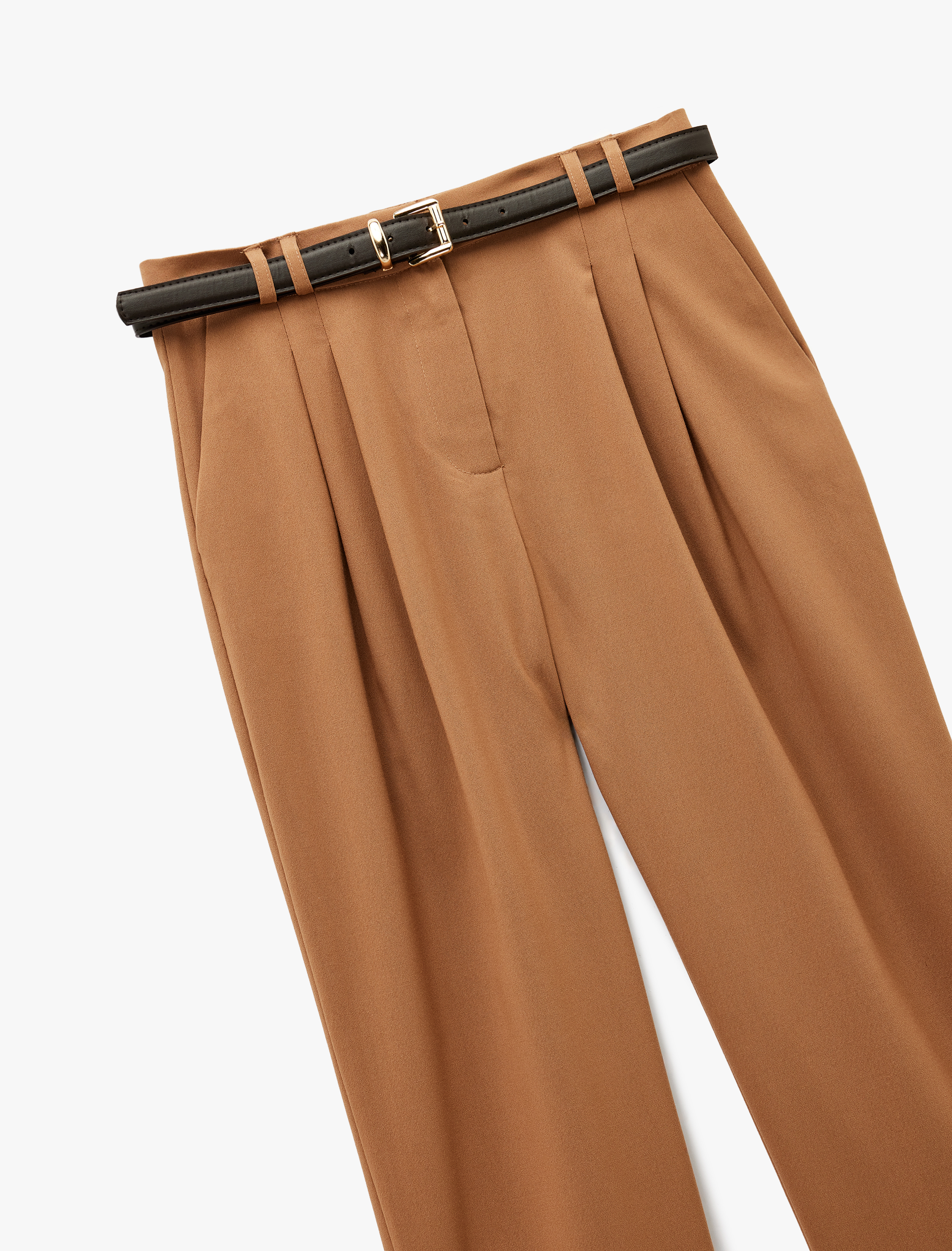   Cepli Pile Detaylı Kemerli Havuç Pantolon