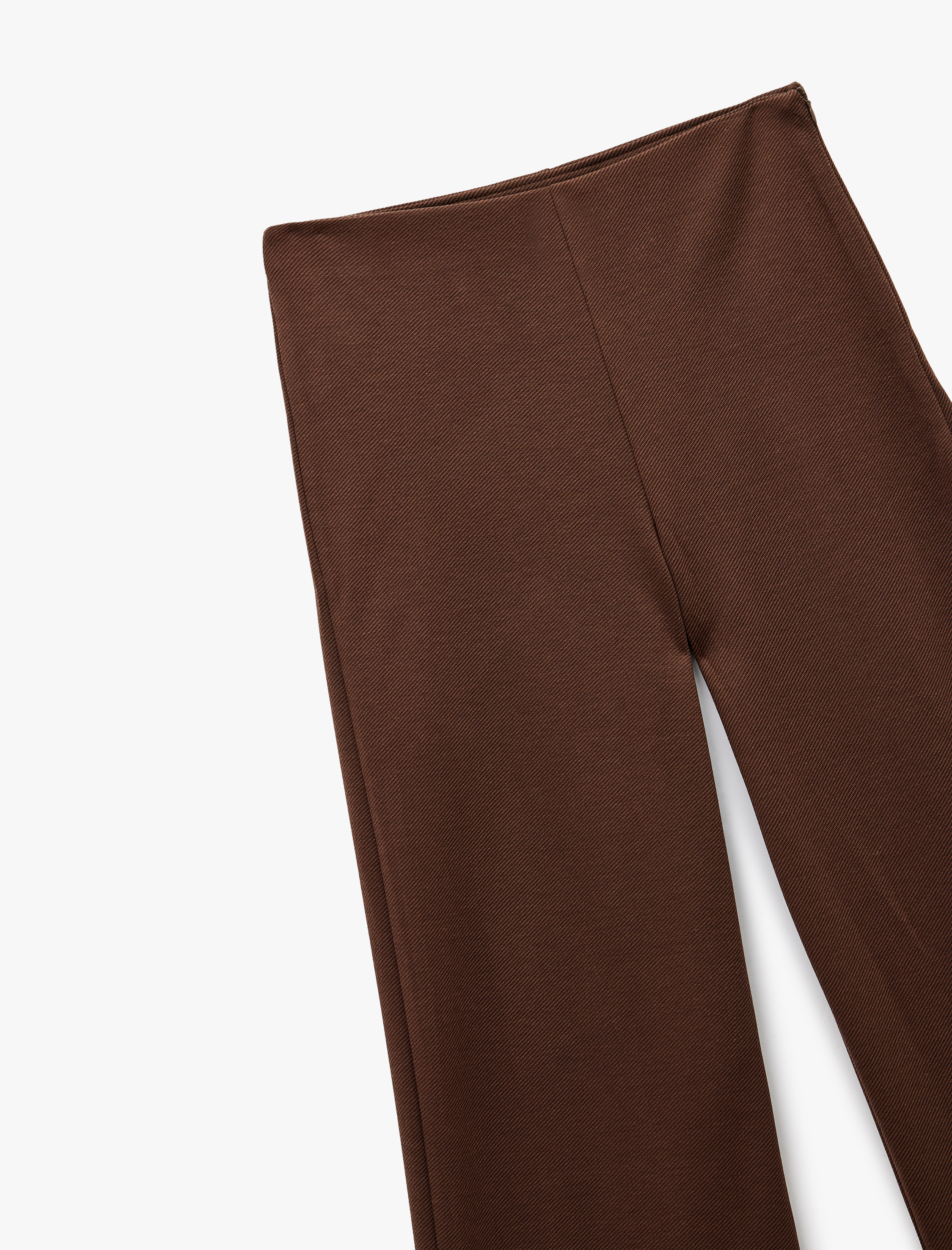   Slim Fit Düz Geniş Paça Kumaş Pantolon