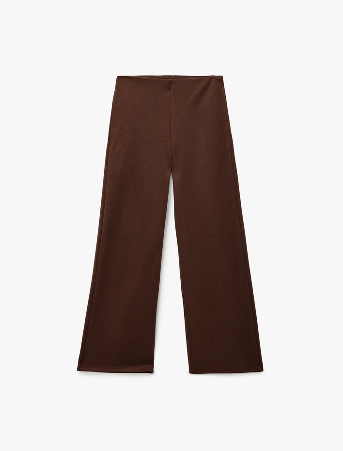  Slim Fit Düz Geniş Paça Kumaş Pantolon