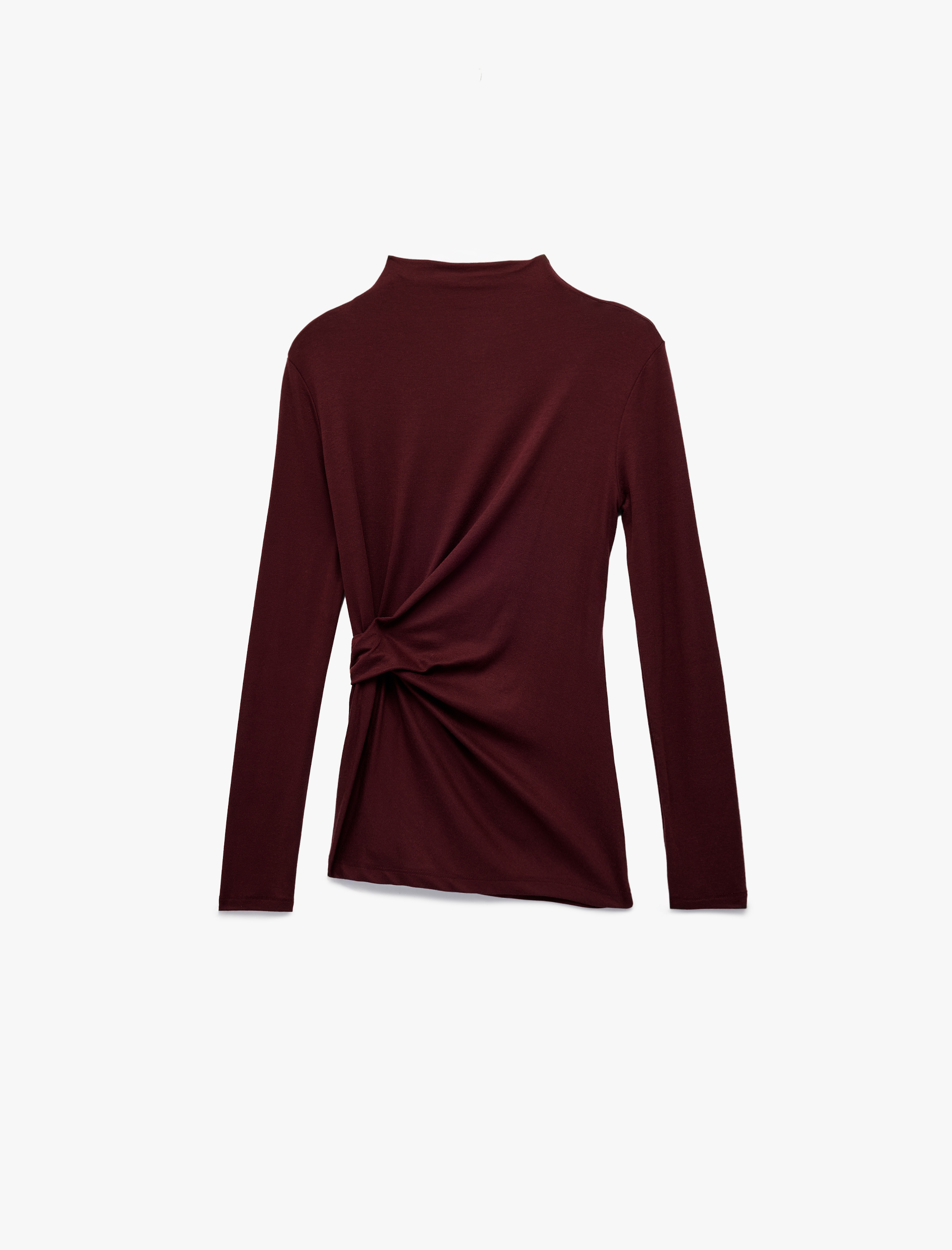   Koton X Melis Ağazat - Slim Fit Uzun Kollu Dik Yaka Aksesuar Detaylı Tişört