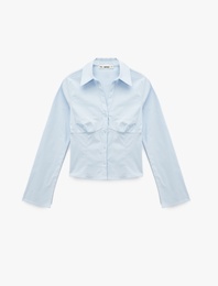 Slim Fit Düğmeli Klasik Yaka Uzun Kollu Gömlek