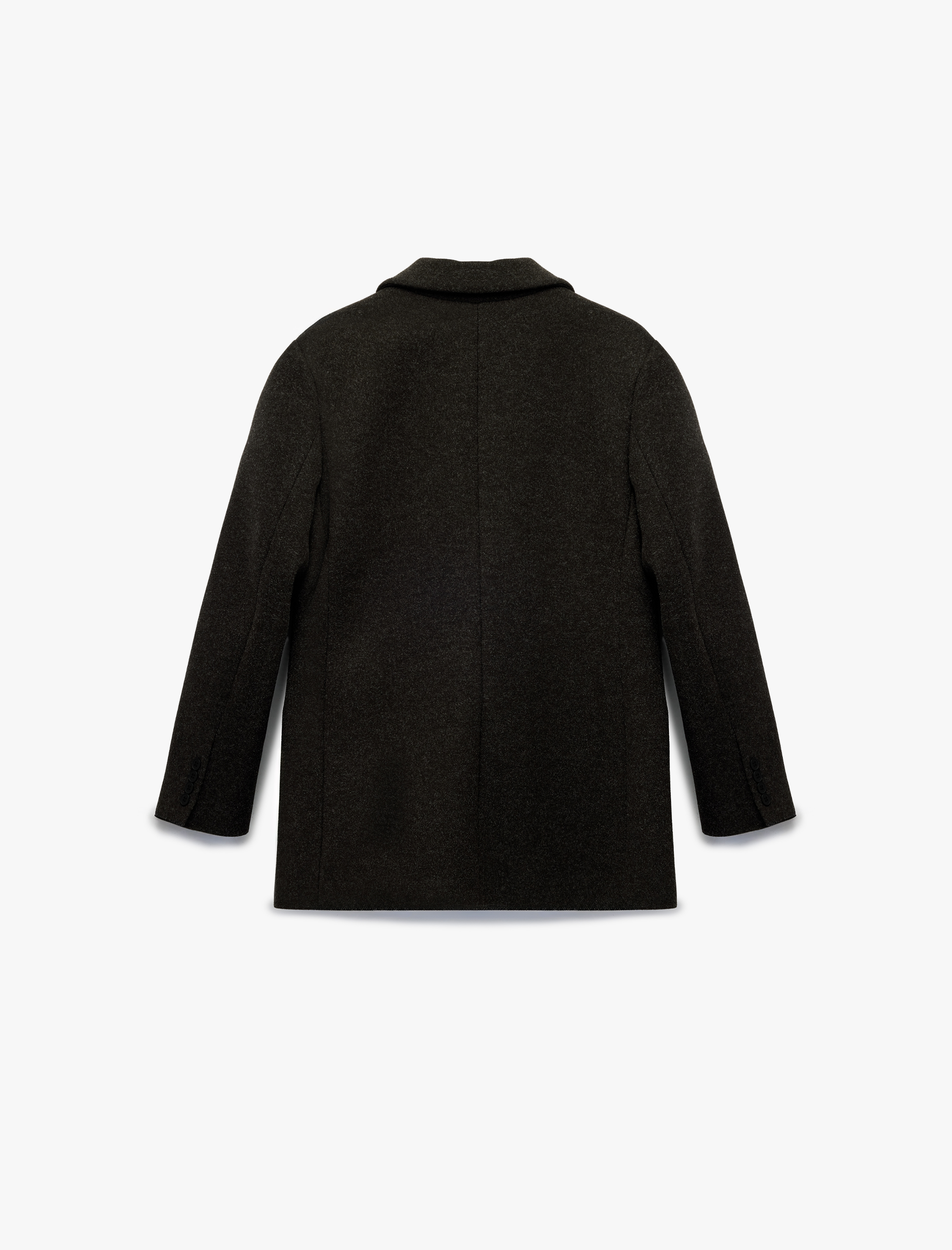   Viskon Karışımlı Geniş Yaka Cep Detaylı Düğmeli Uzun Kollu Ceket