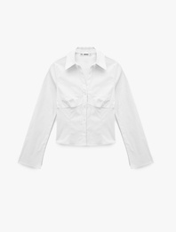 Slim Fit Düğmeli Klasik Yaka Uzun Kollu Gömlek