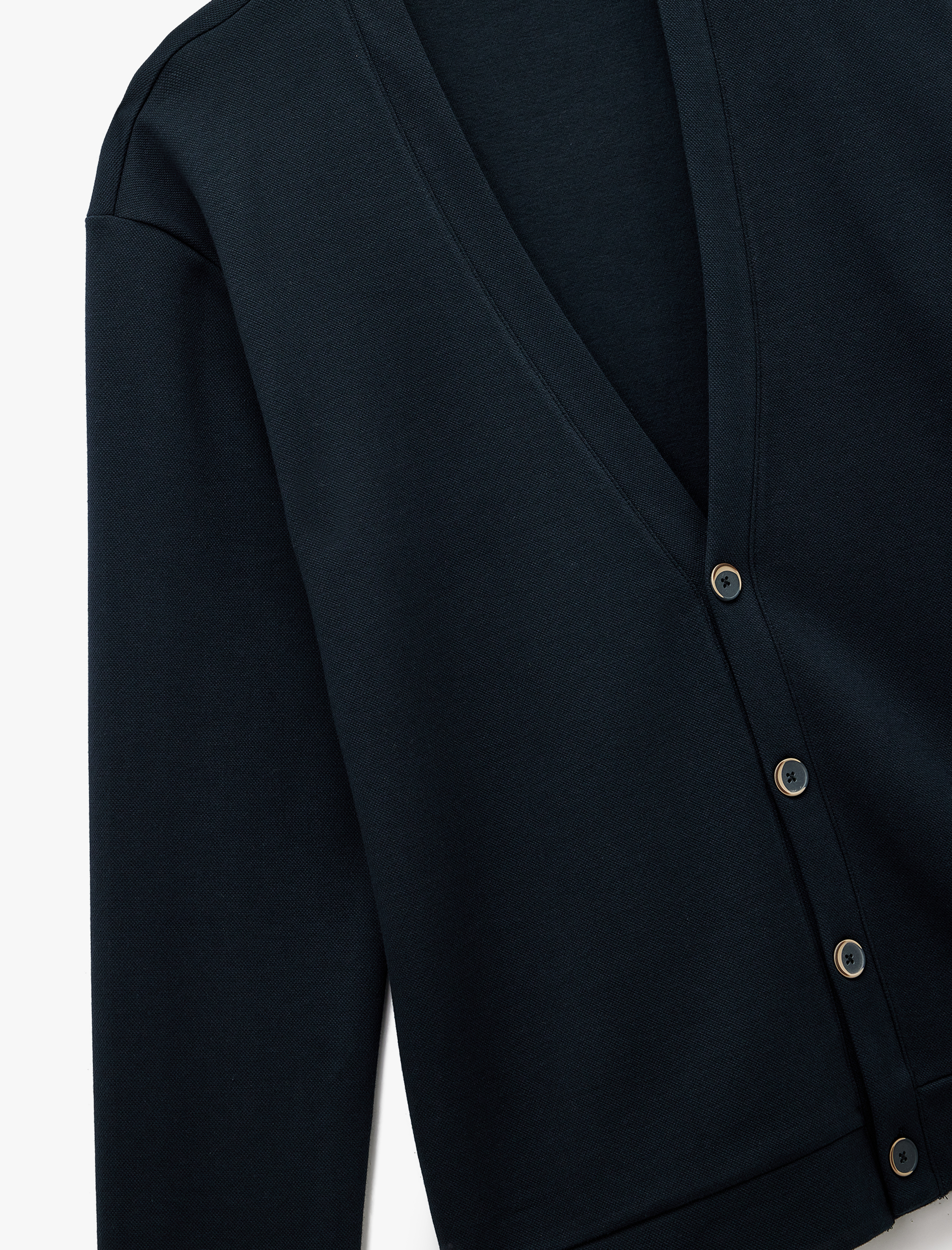   Regular Fit Uzun Kollu V Yaka Pamuklu Düğmeli Hırka