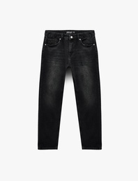 Pamuklu Normal Bel Vintage Straight Fit Jean Pantolon