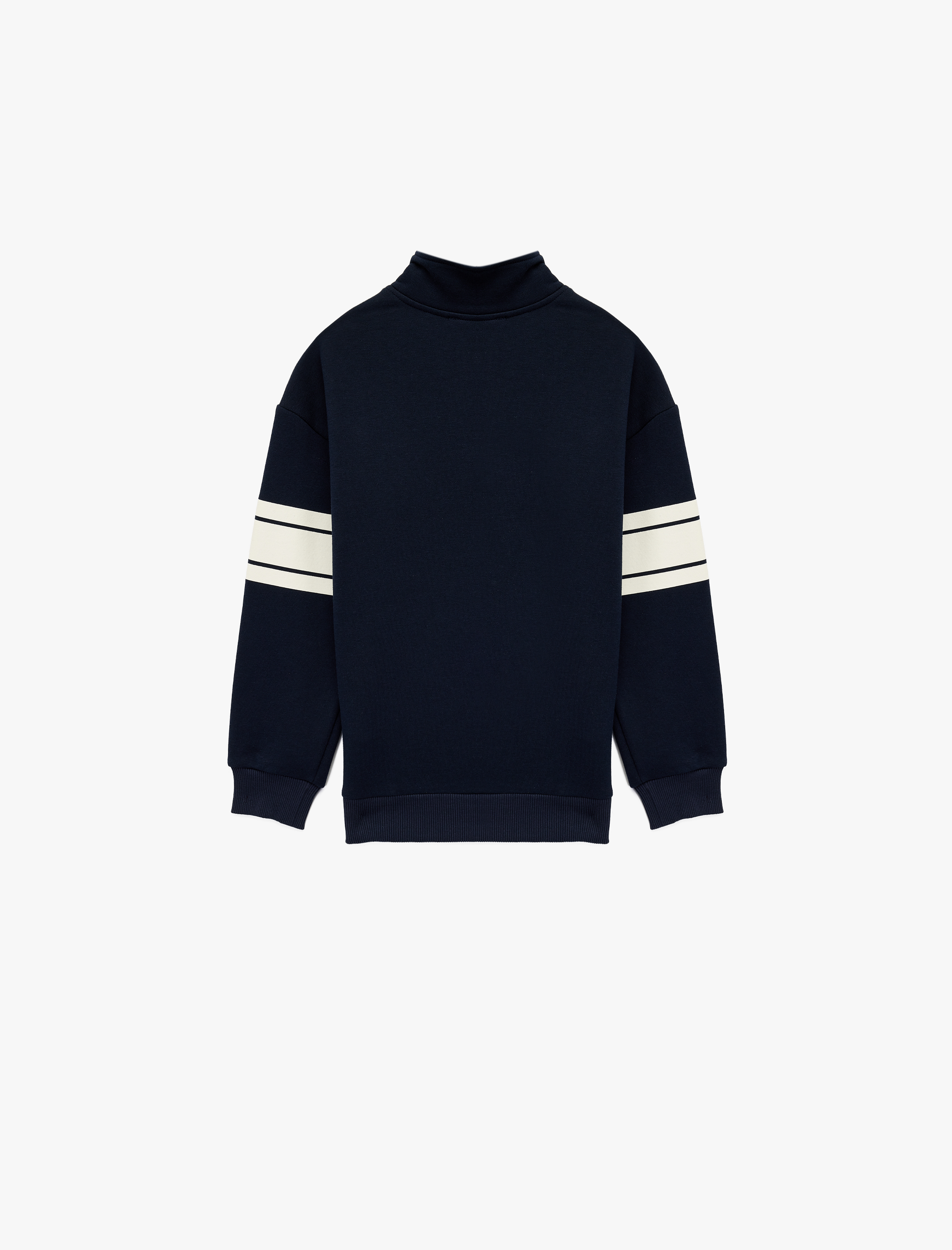  Erkek Çocuk Şardonlu Uzun Kollu Yarım Fermuarlı Dik Yaka Sweatshirt