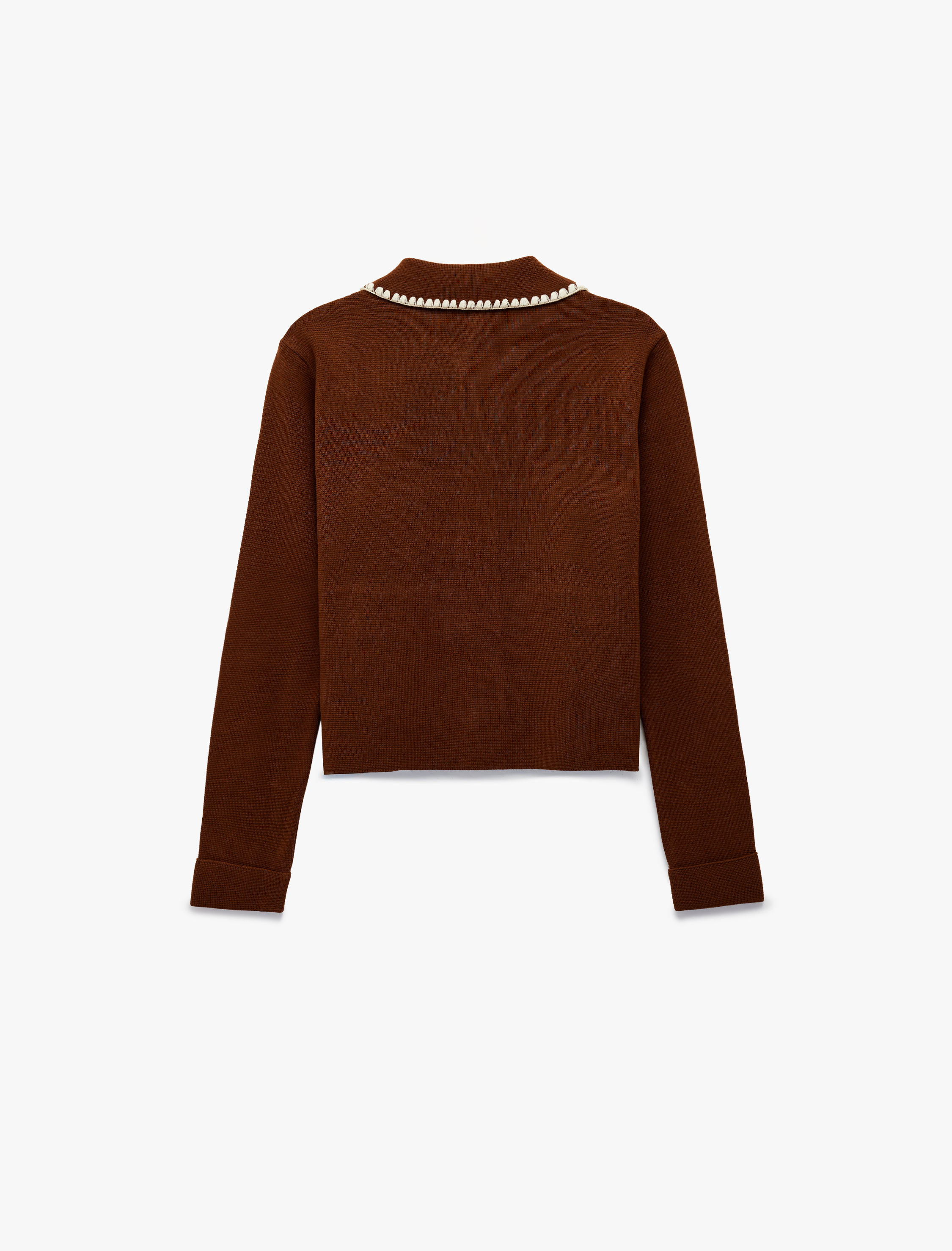   Koton X Melis Ağazat - Cepli Dikiş Detaylı Uzun Kollu Gömlek Yaka Triko Hırka