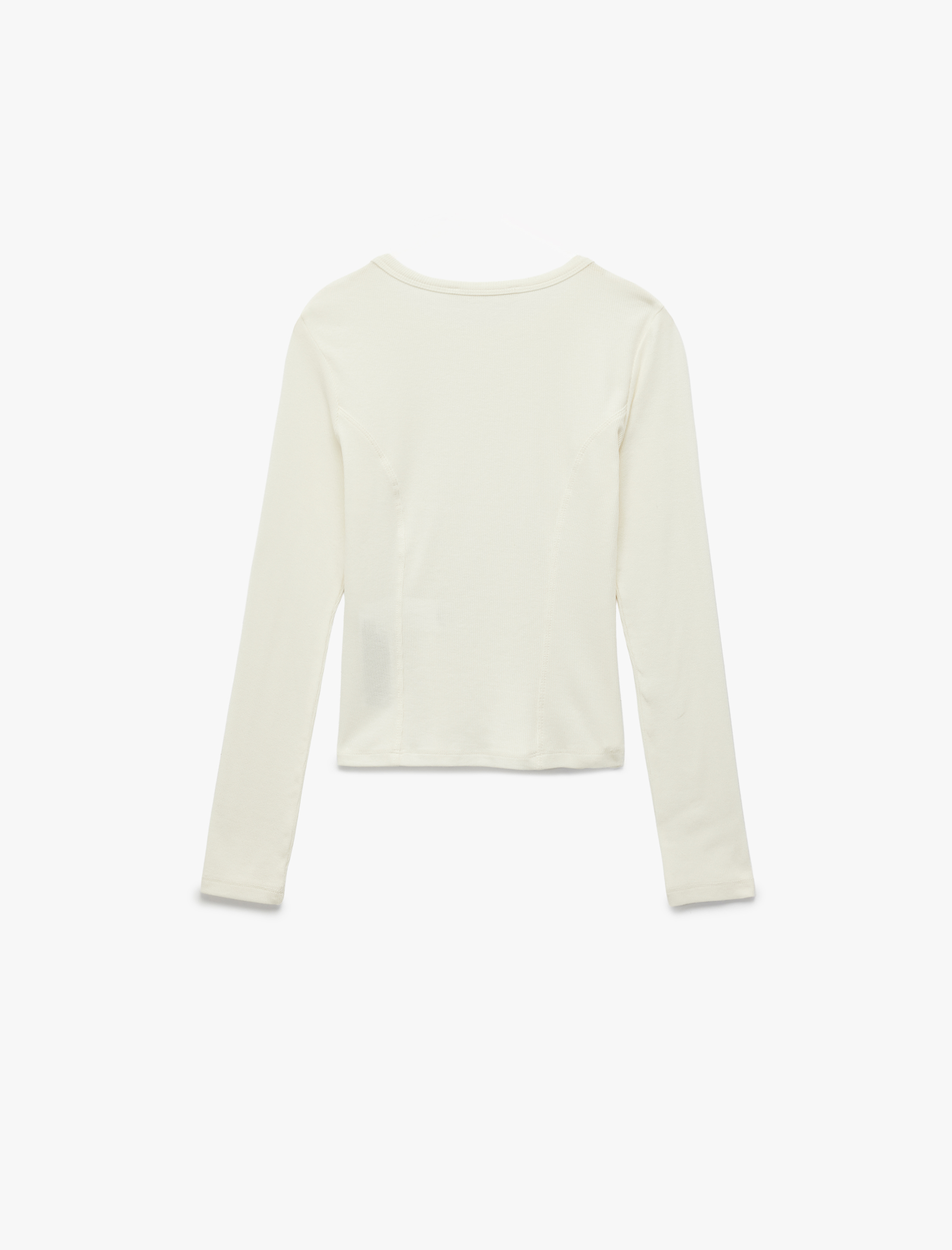   Koton X Sibil Çetinkaya - Slim Fit Yarı Transparan Uzun Kollu Bisiklet Yaka Bluz