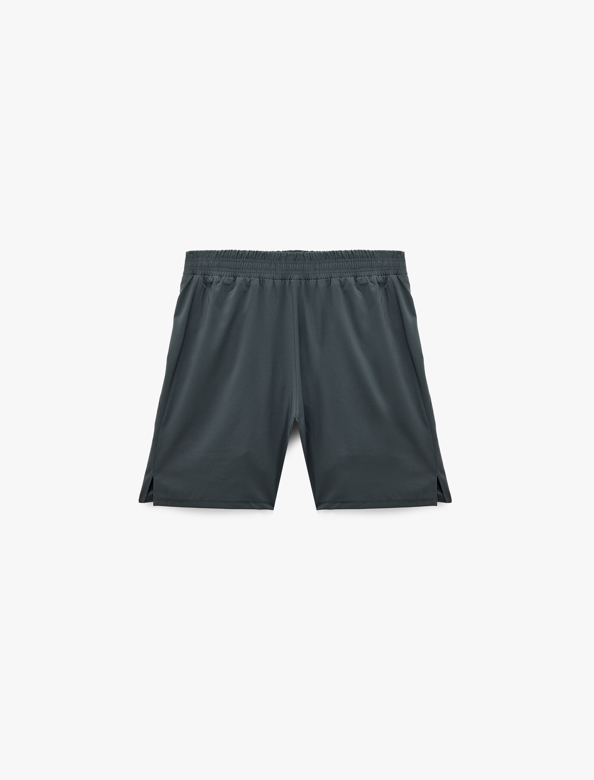   Regular Fit Yırtmaçlı Dikiş Detaylı Beli Lastikli Kısa Spor Şort