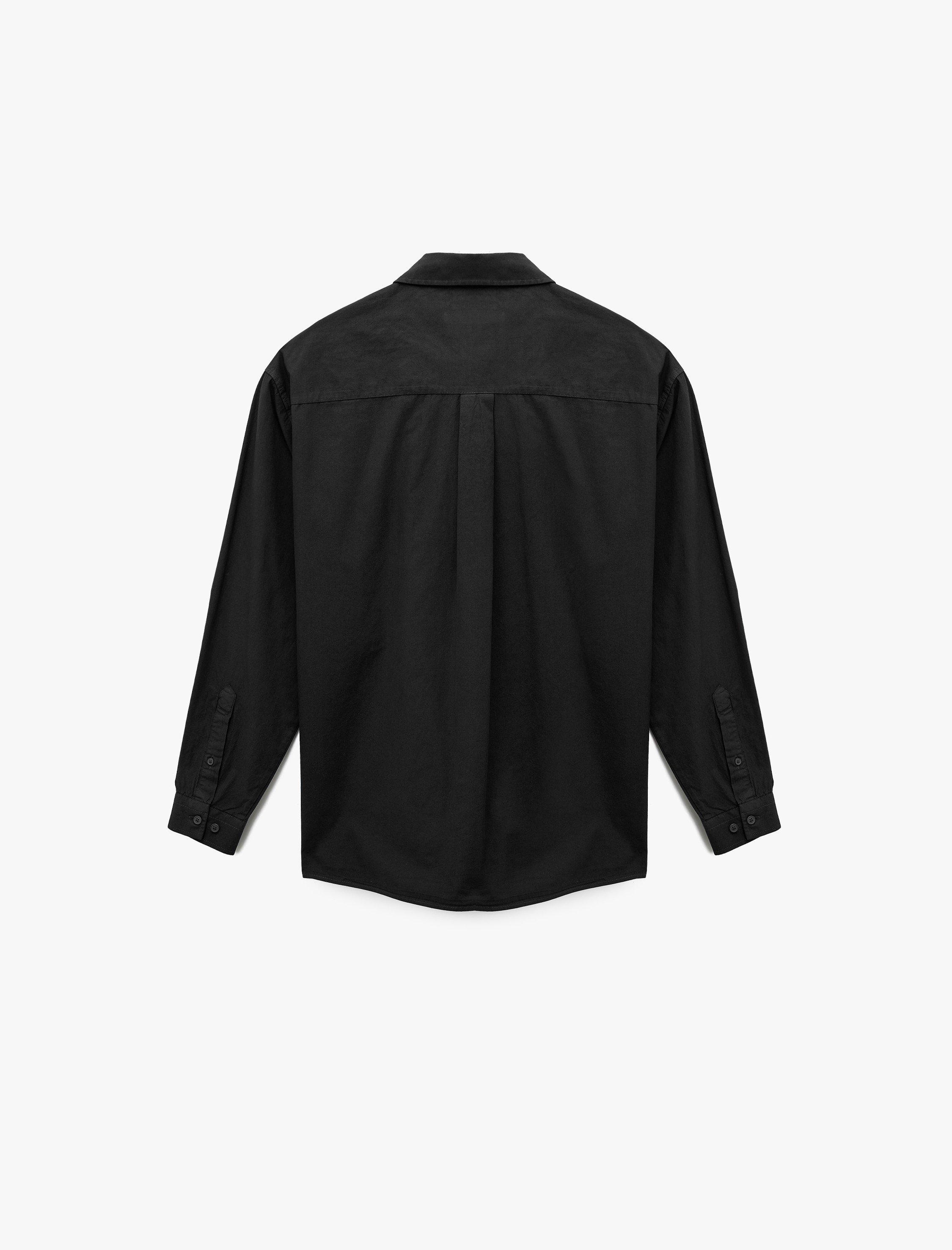   Klasik Yaka Pamuklu Düğmeli Oversize Uzun Kollu Gömlek