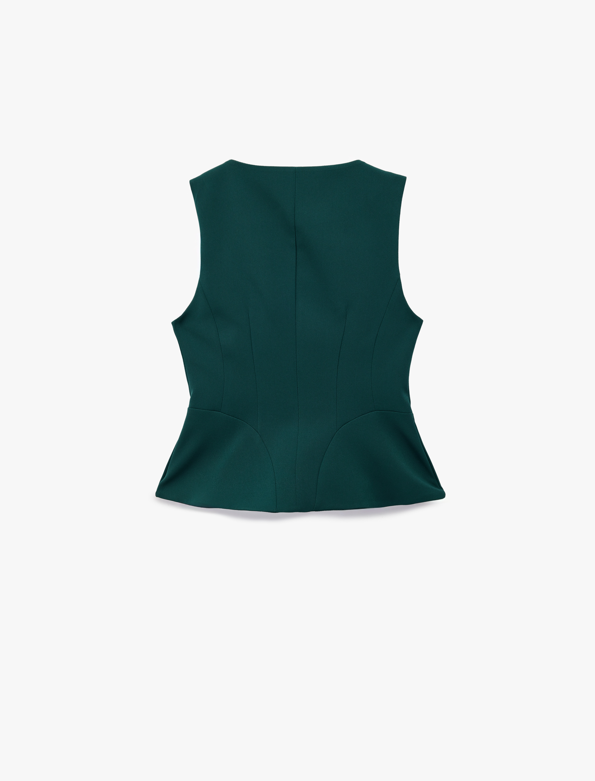   Slim Fit Peplum Kesim V Yaka Düğmeli Blazer Yelek