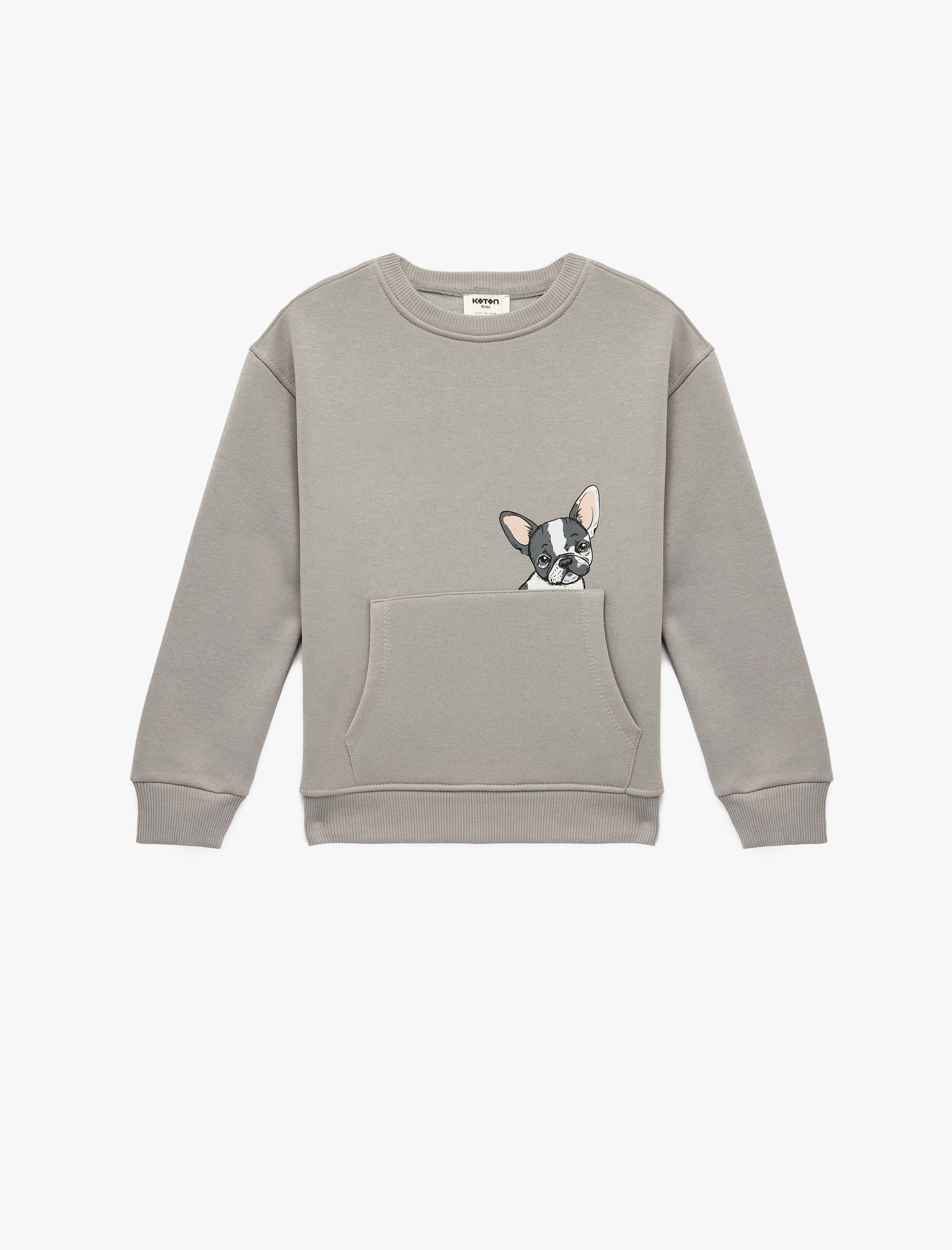  Kız Çocuk Uzun Kollu Pamuklu Baskılı Kapşonlu Sweatshirt