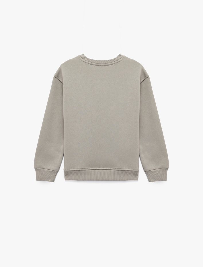 Kız Çocuk Uzun Kollu Pamuklu Baskılı Kapşonlu Sweatshirt