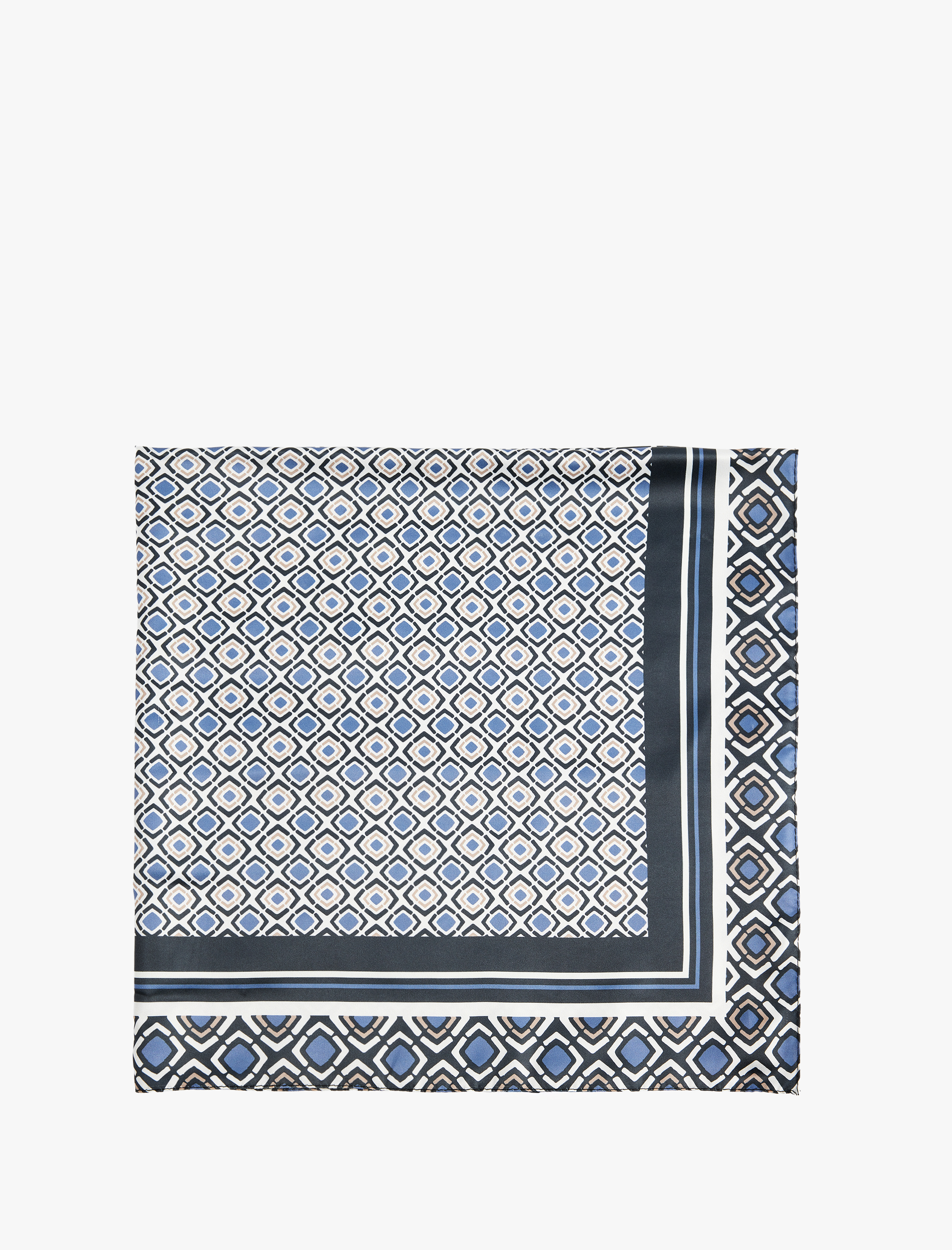  Kadın Geometrik Desenli Kare Saten Şal