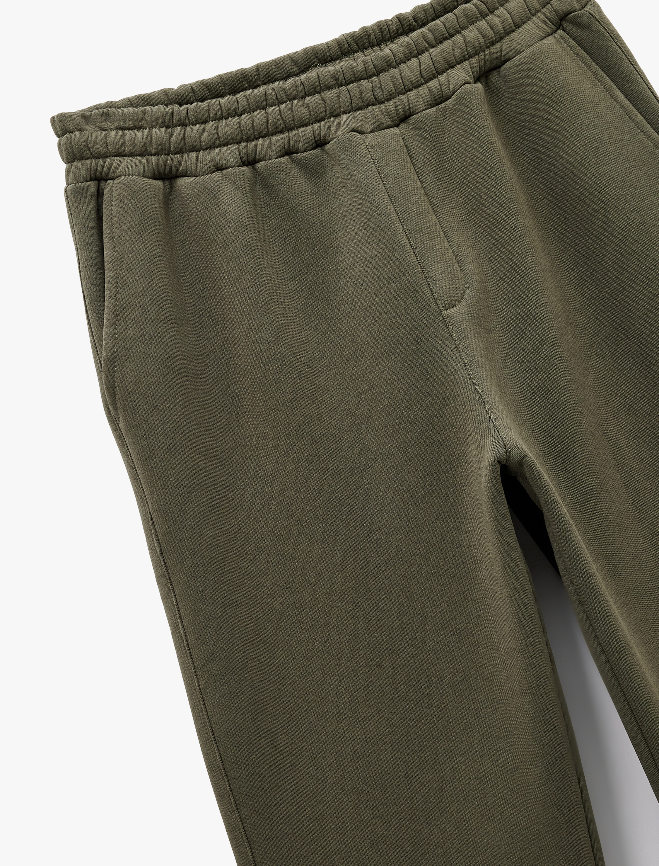   Straight Fit Cep Detaylı Şardonlu Beli Lastikli Kışlık Eşofman Altı