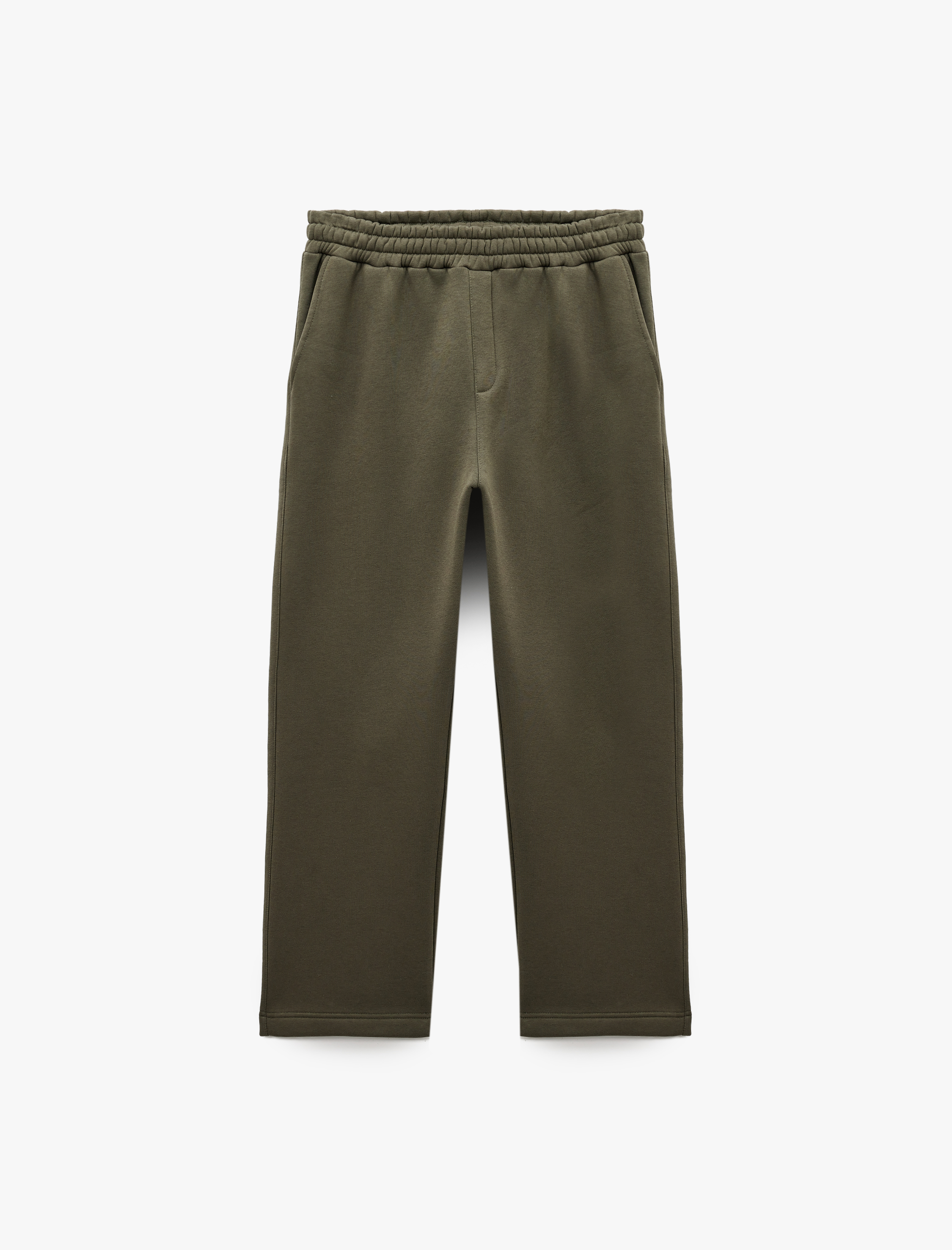   Straight Fit Cep Detaylı Şardonlu Beli Lastikli Kışlık Eşofman Altı