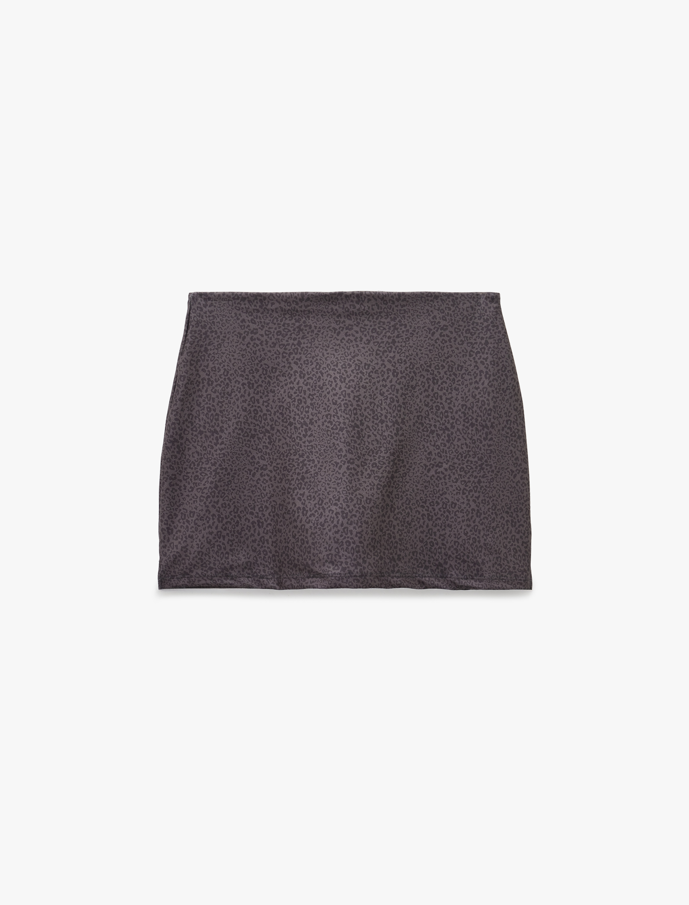   Yüksek Bel Slim Fit Leopar Desenli Spor Mini Şort Etek