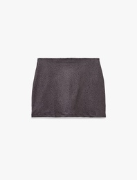 Yüksek Bel Slim Fit Leopar Desenli Spor Mini Şort Etek