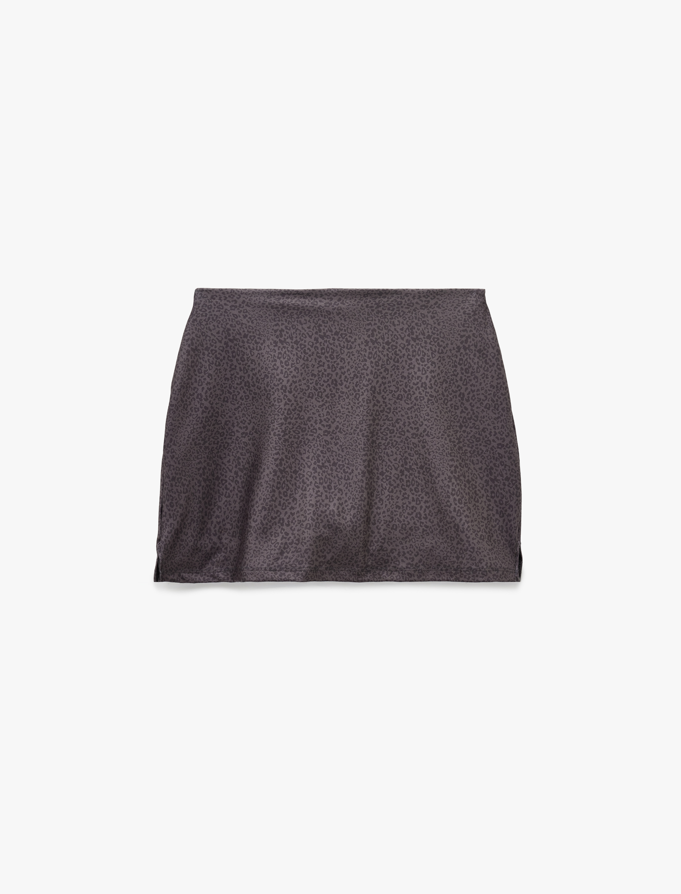   Yüksek Bel Slim Fit Leopar Desenli Spor Mini Şort Etek