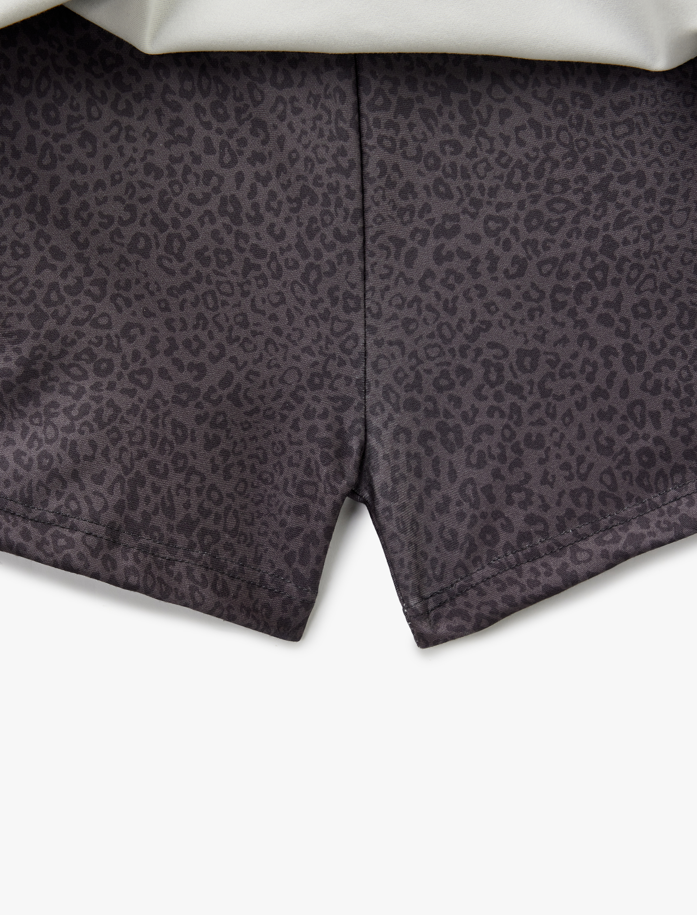   Yüksek Bel Slim Fit Leopar Desenli Spor Mini Şort Etek