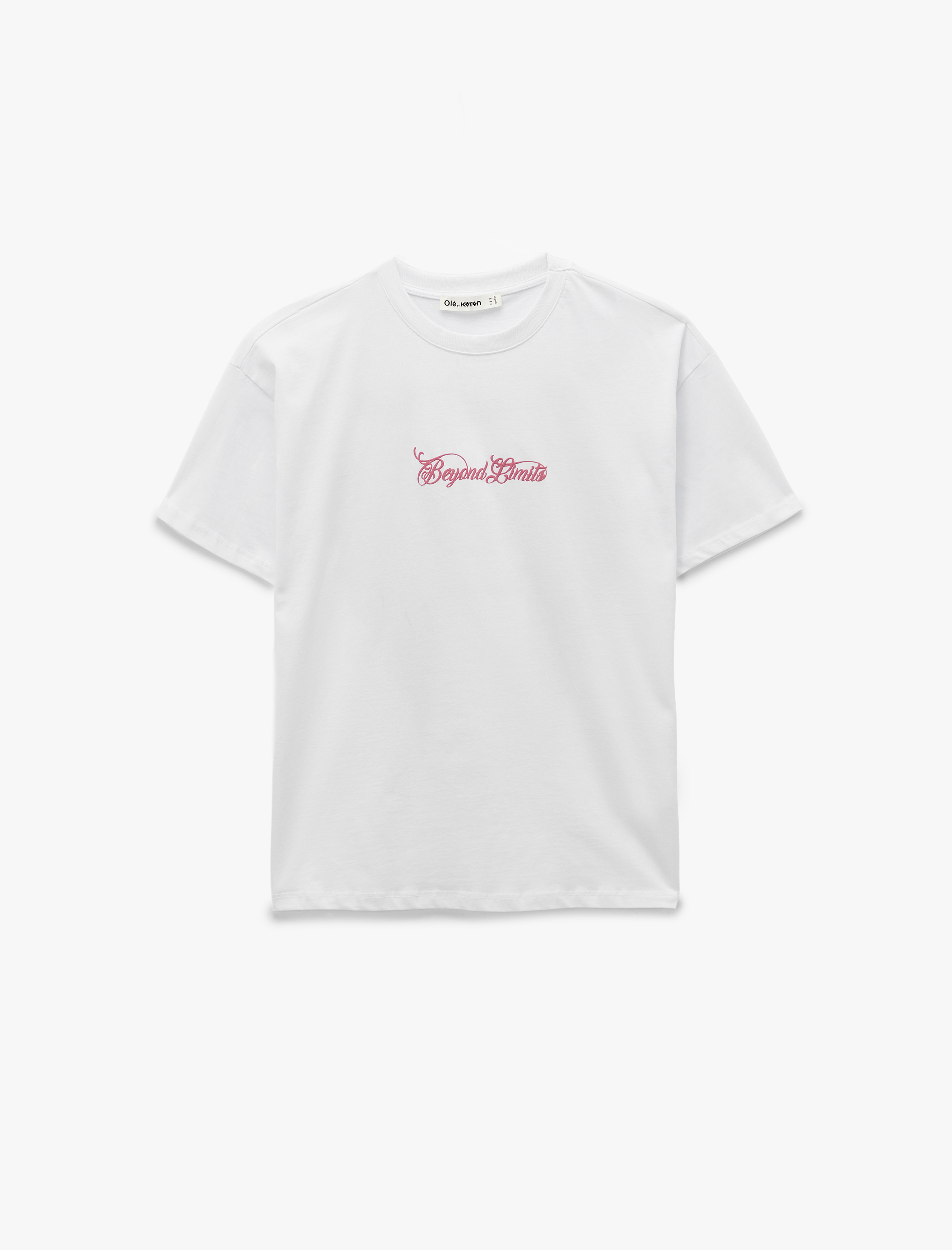   Kısa Kollu Bisiklet Yaka Pamuklu Arkası Baskılı Oversize Tişört