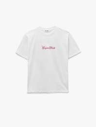 Kısa Kollu Bisiklet Yaka Pamuklu Arkası Baskılı Oversize Tişört